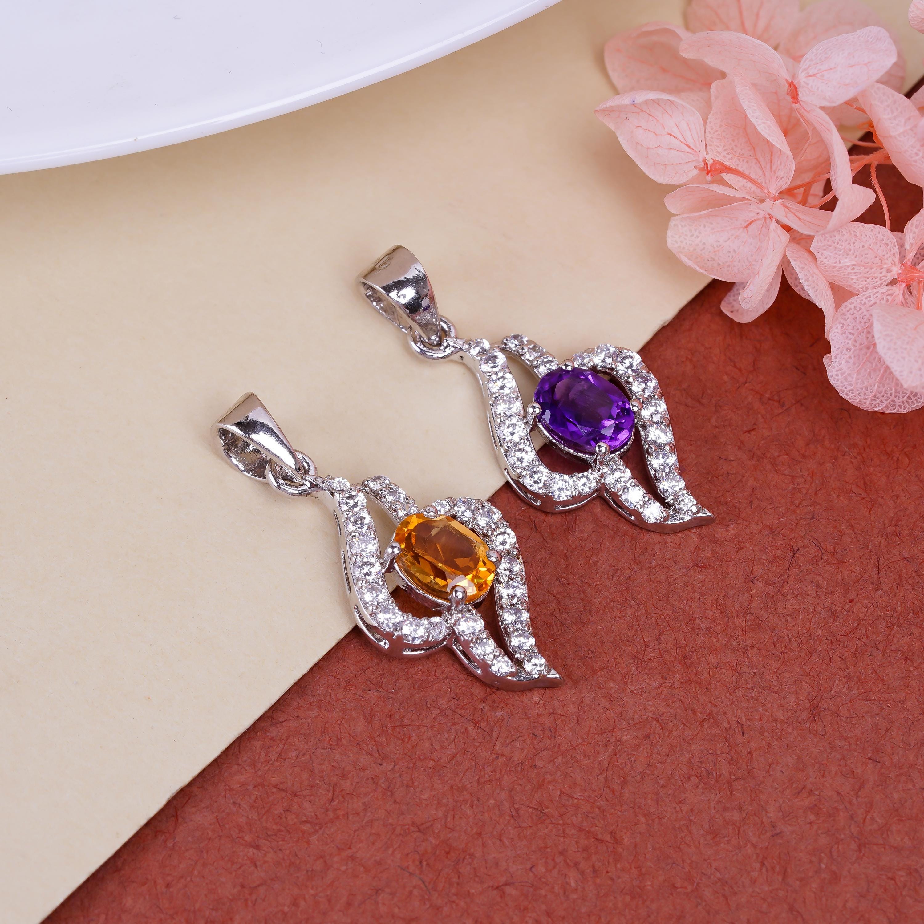 Handmade 925 Sterling Silver Oval Gemstone Pendant: Boho Birthstone Jewelry