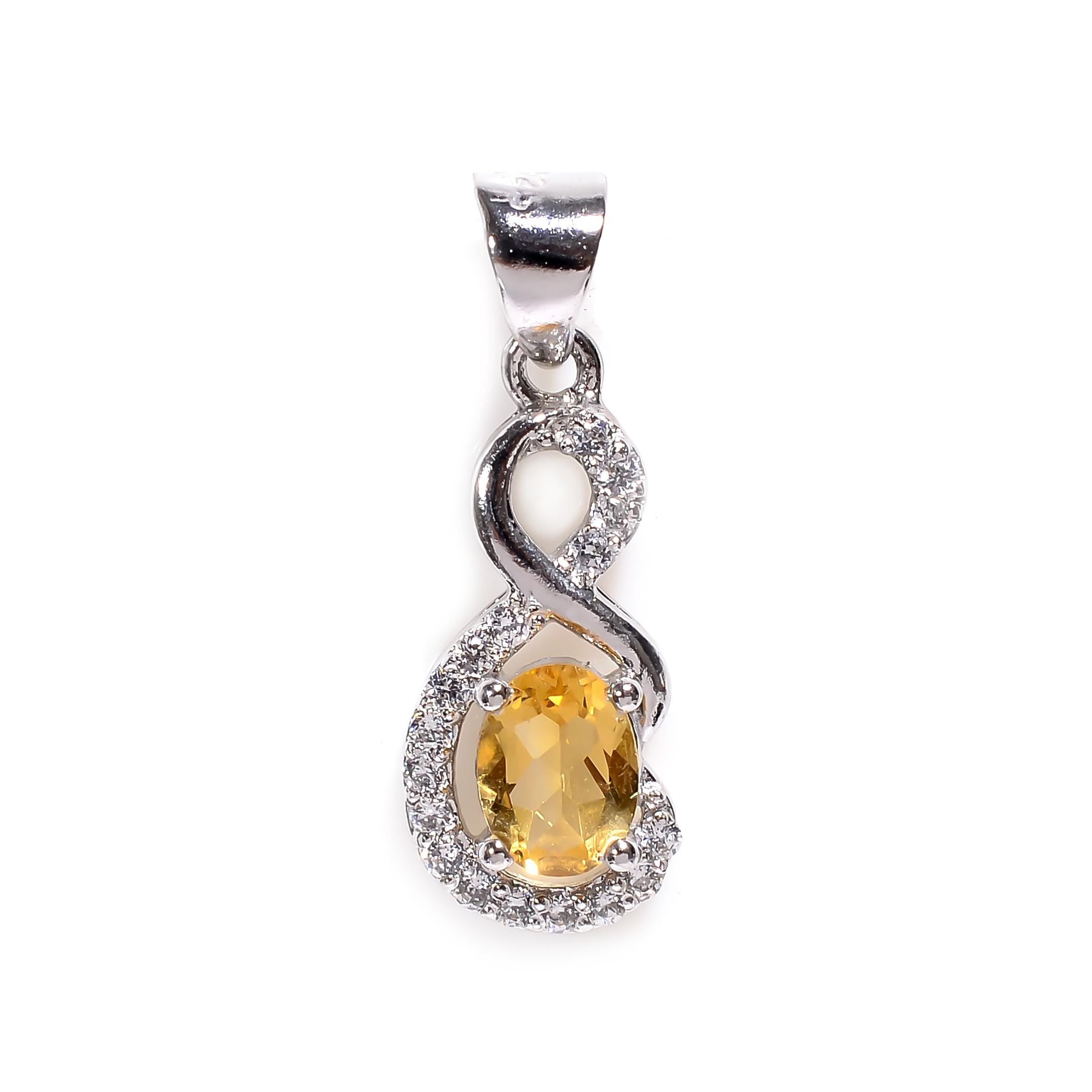 Labradorite, Citrine & Garnet Pendant: Sterling Silver Boho Gemstone Jewelry