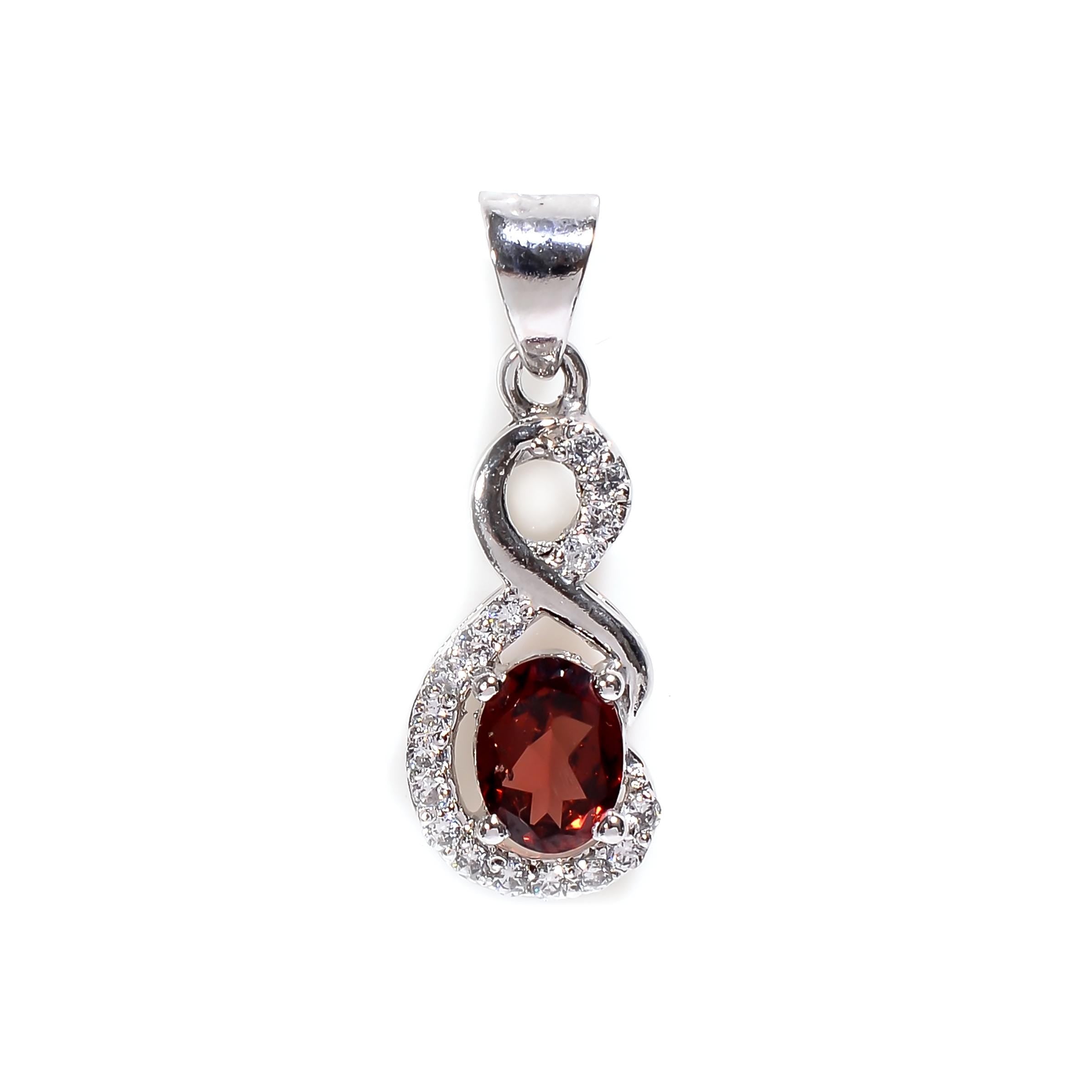 Labradorite, Citrine & Garnet Pendant: Sterling Silver Boho Gemstone Jewelry