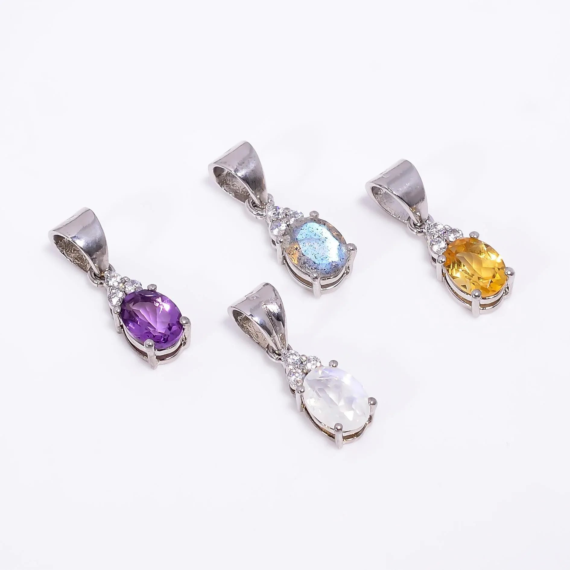 Citrine & Amethyst Pendant: Handmade Sterling Silver Gemstone Necklace - Himalya Quartz