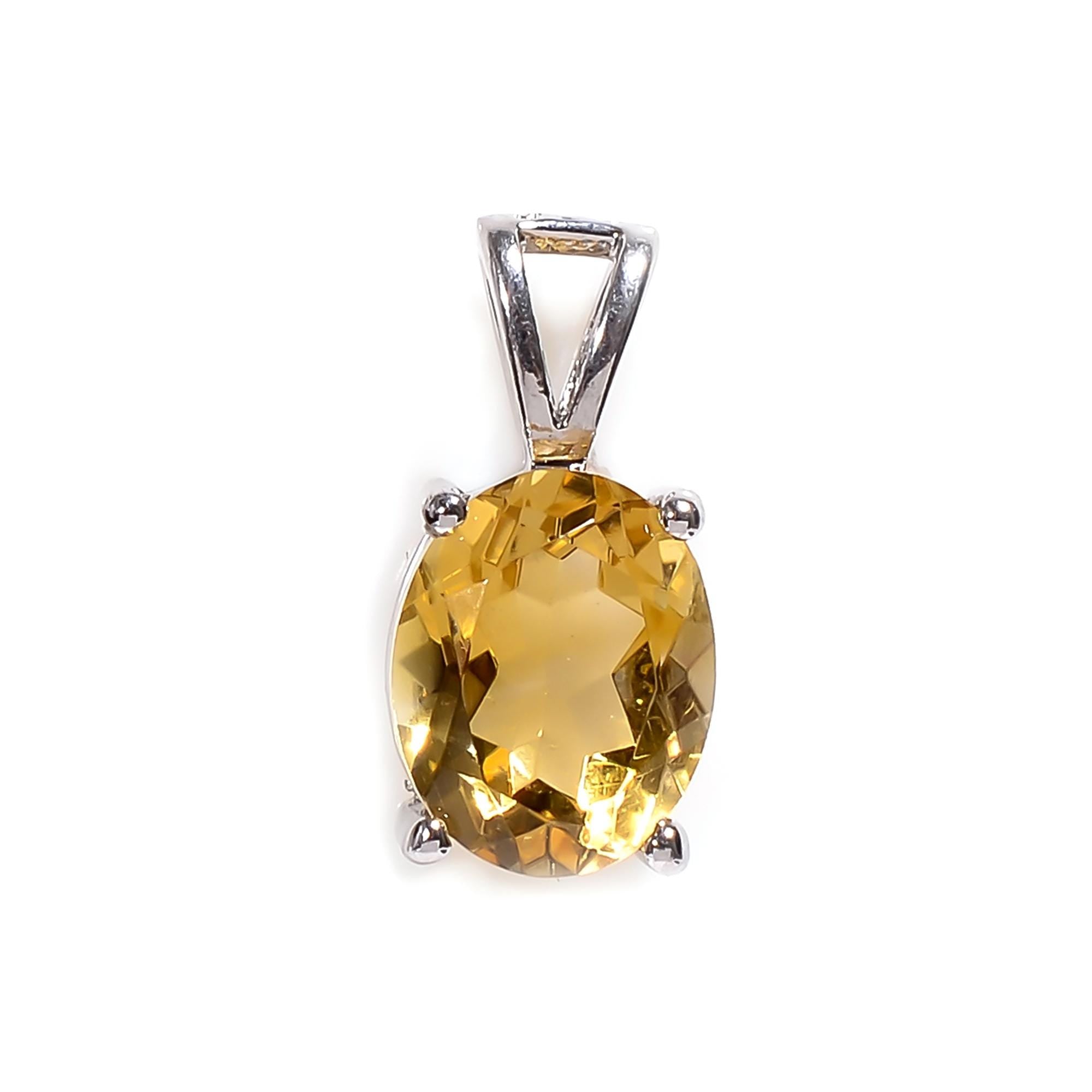 Oval Birthstone Pendant: 925 Silver Gemstone Necklace, Handmade Jewelry