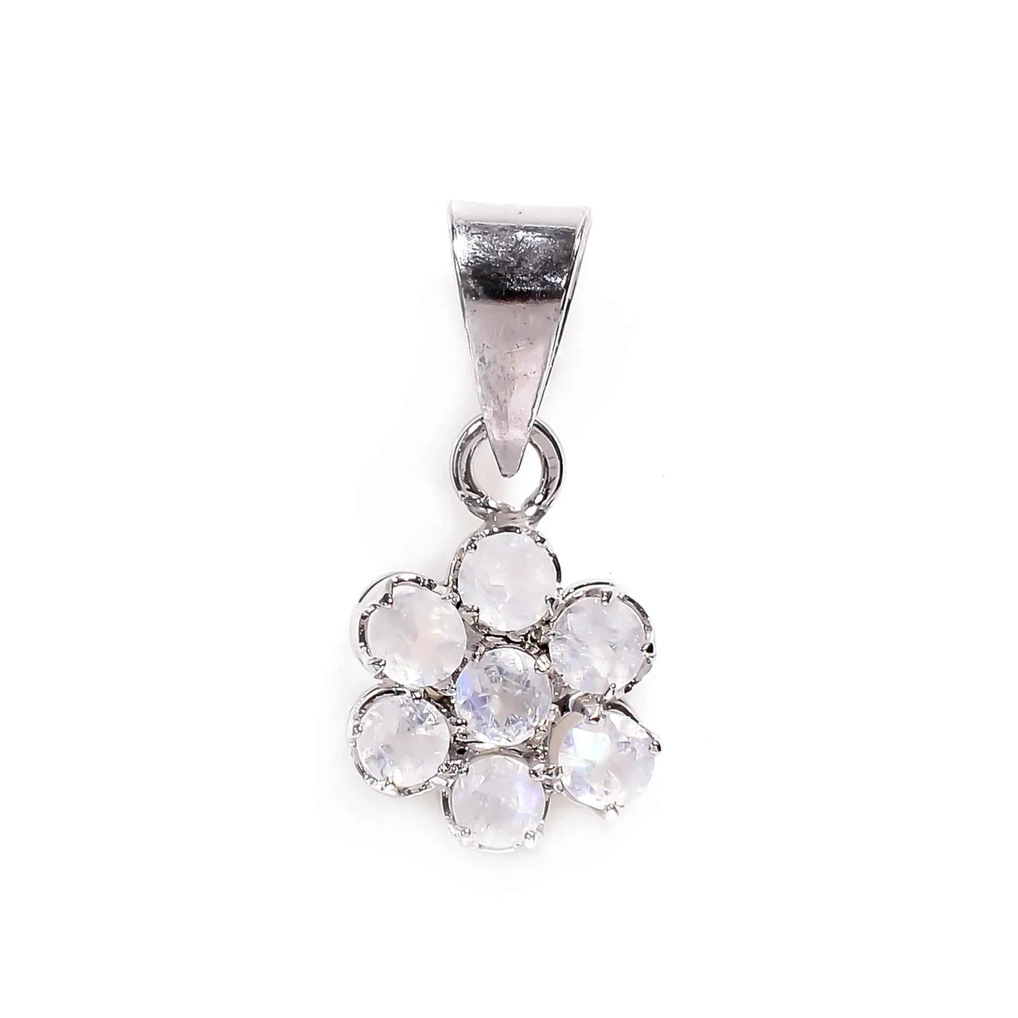 Flower Gemstone Pendant: 925 Sterling Silver, Handmade Jewelry