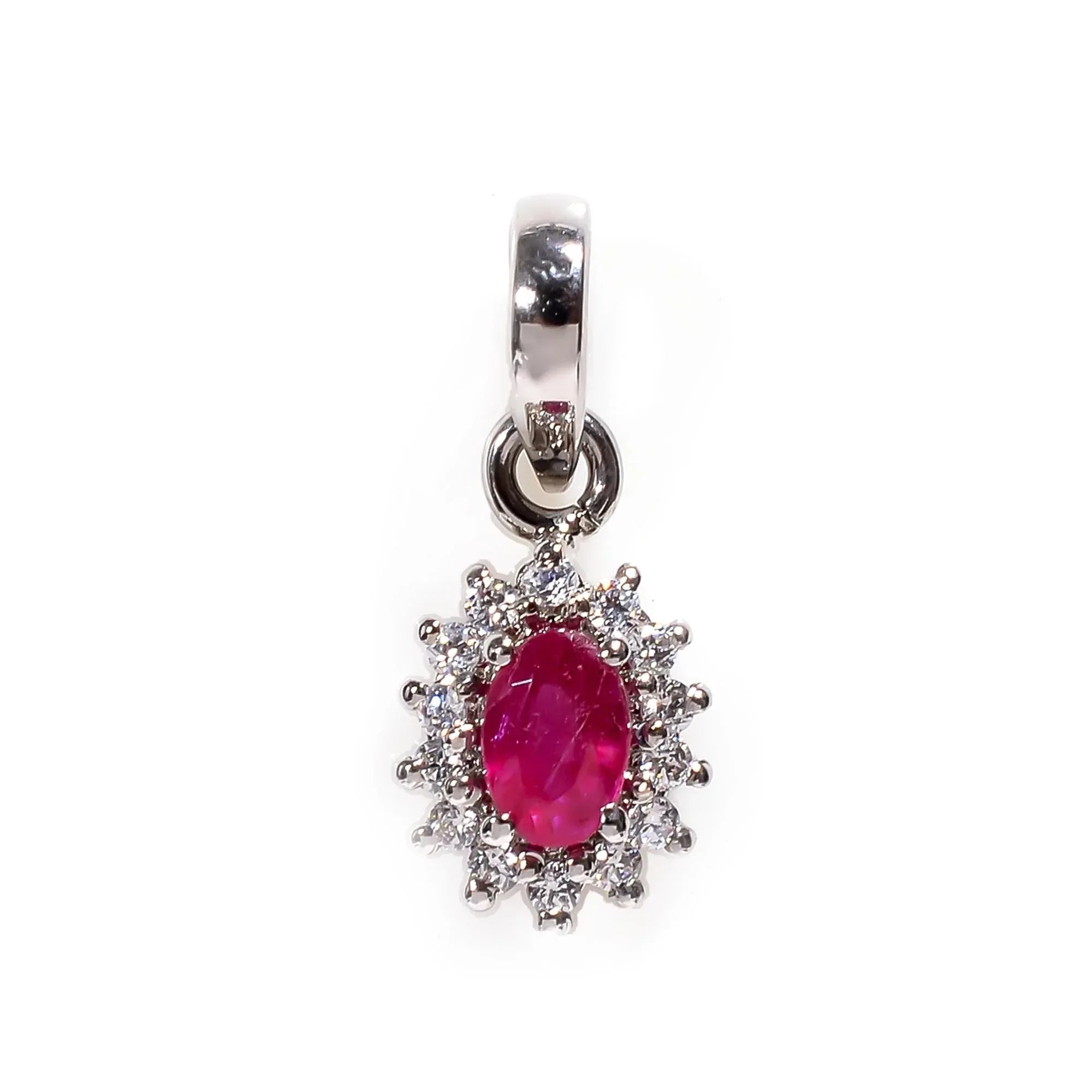 Handmade Pink Ruby 925 Sterling Silver Pendant: Boho Oval Jewelry