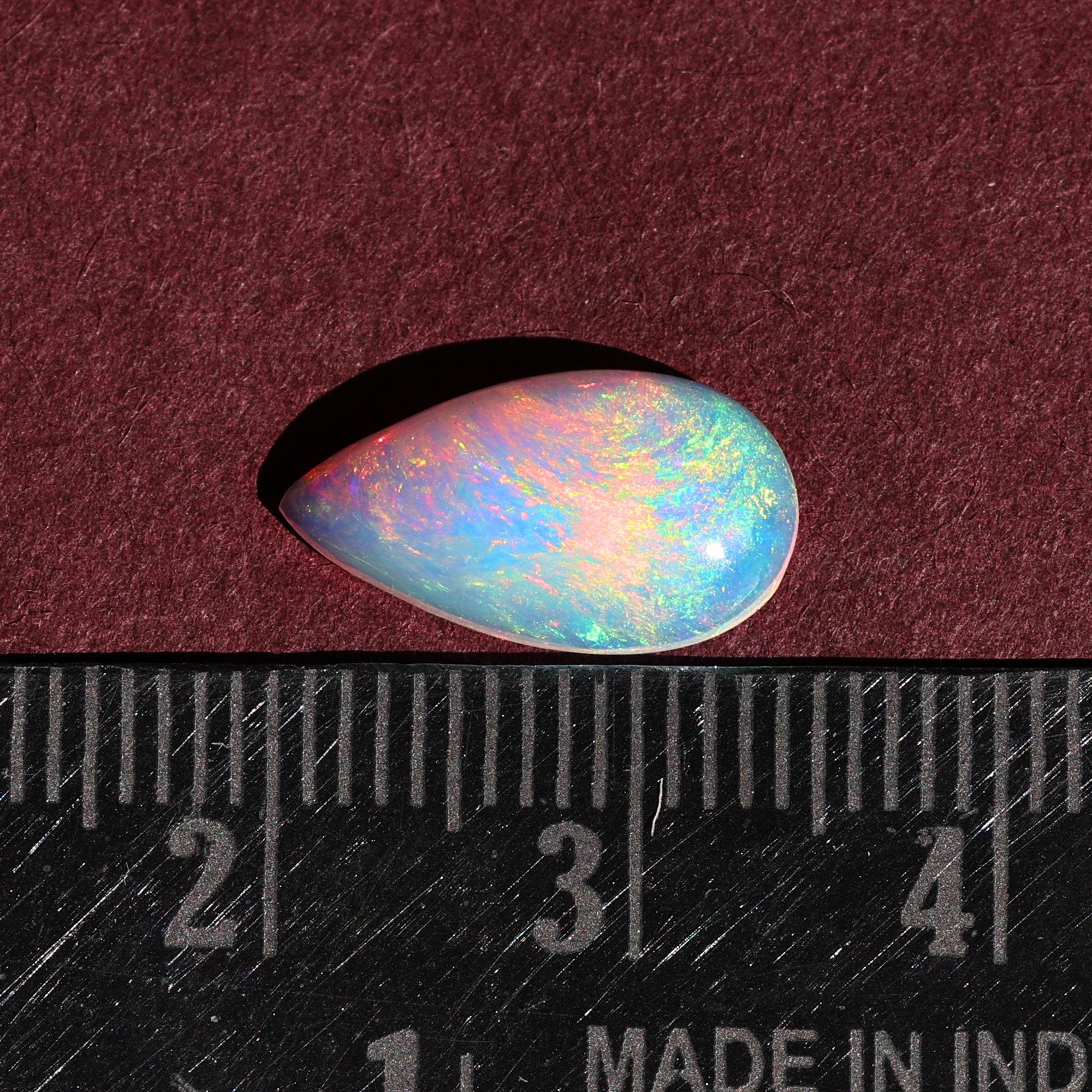 Natural Ethiopian Fire Opal Gemstone: White Cabochon Opal, Jewelry Making (2.05 Carat)