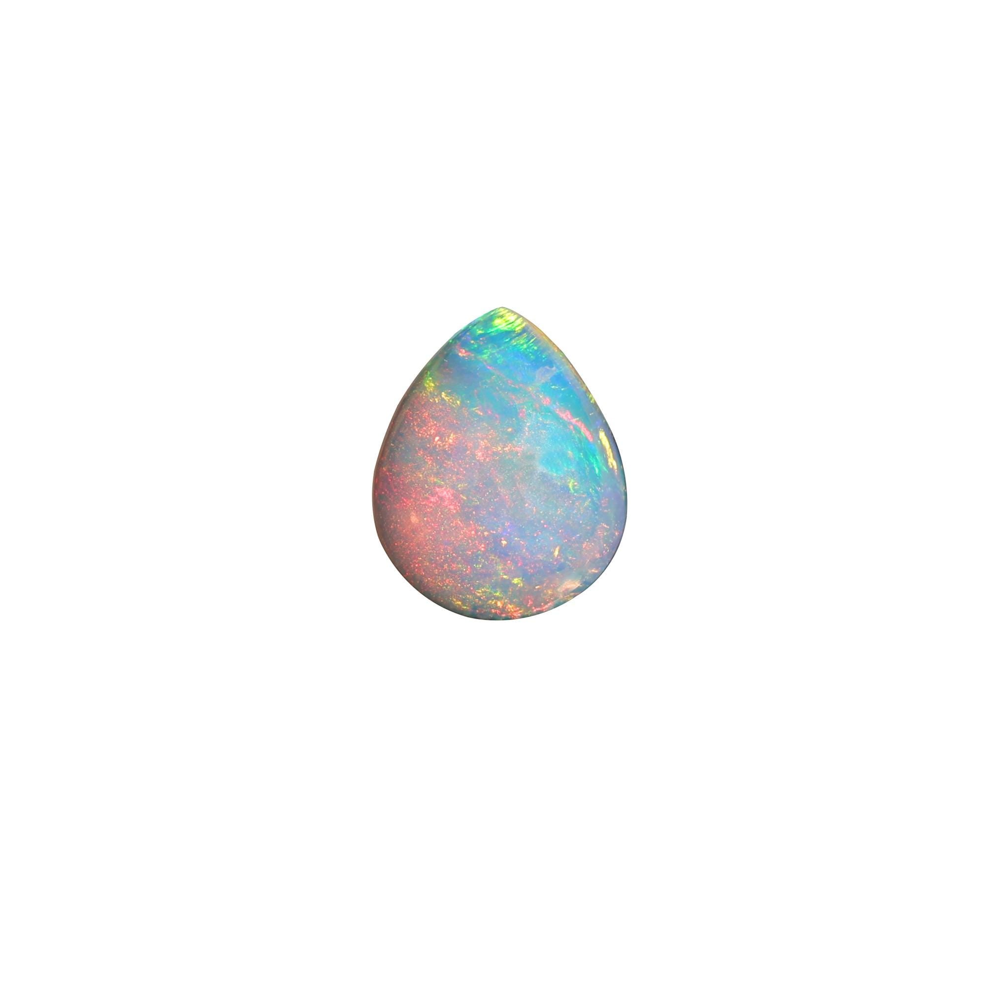 1.90 Carat Welo Fire Opal Cabochon: Pear-Cut Ethiopian Gemstone