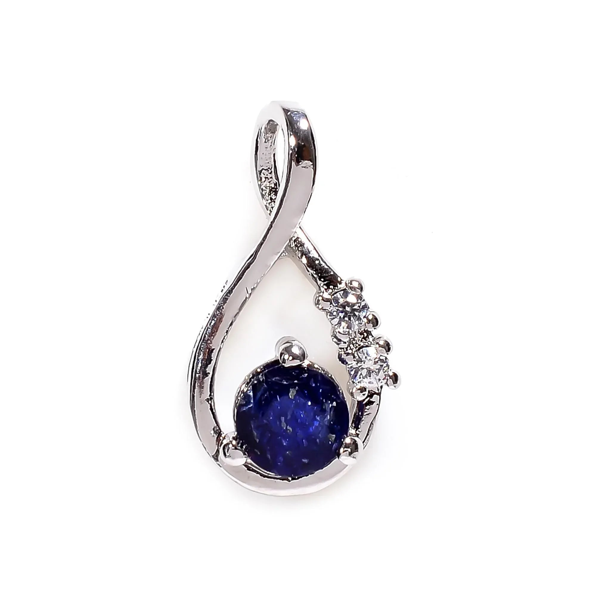 Emerald Ruby 925 Sterling Silver Pendant: 5mm Round Gemstone