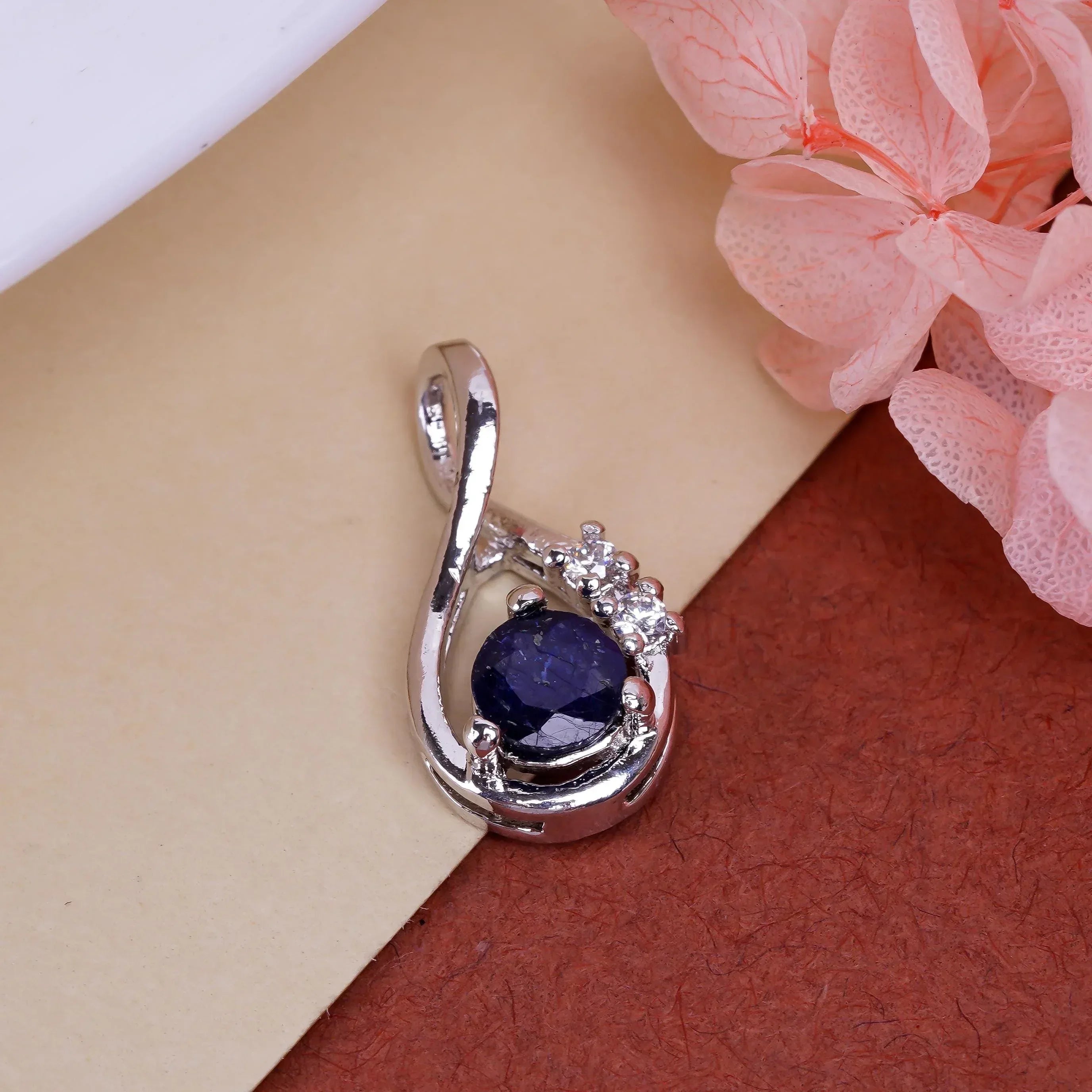 Emerald Ruby 925 Sterling Silver Pendant: 5mm Round Gemstone