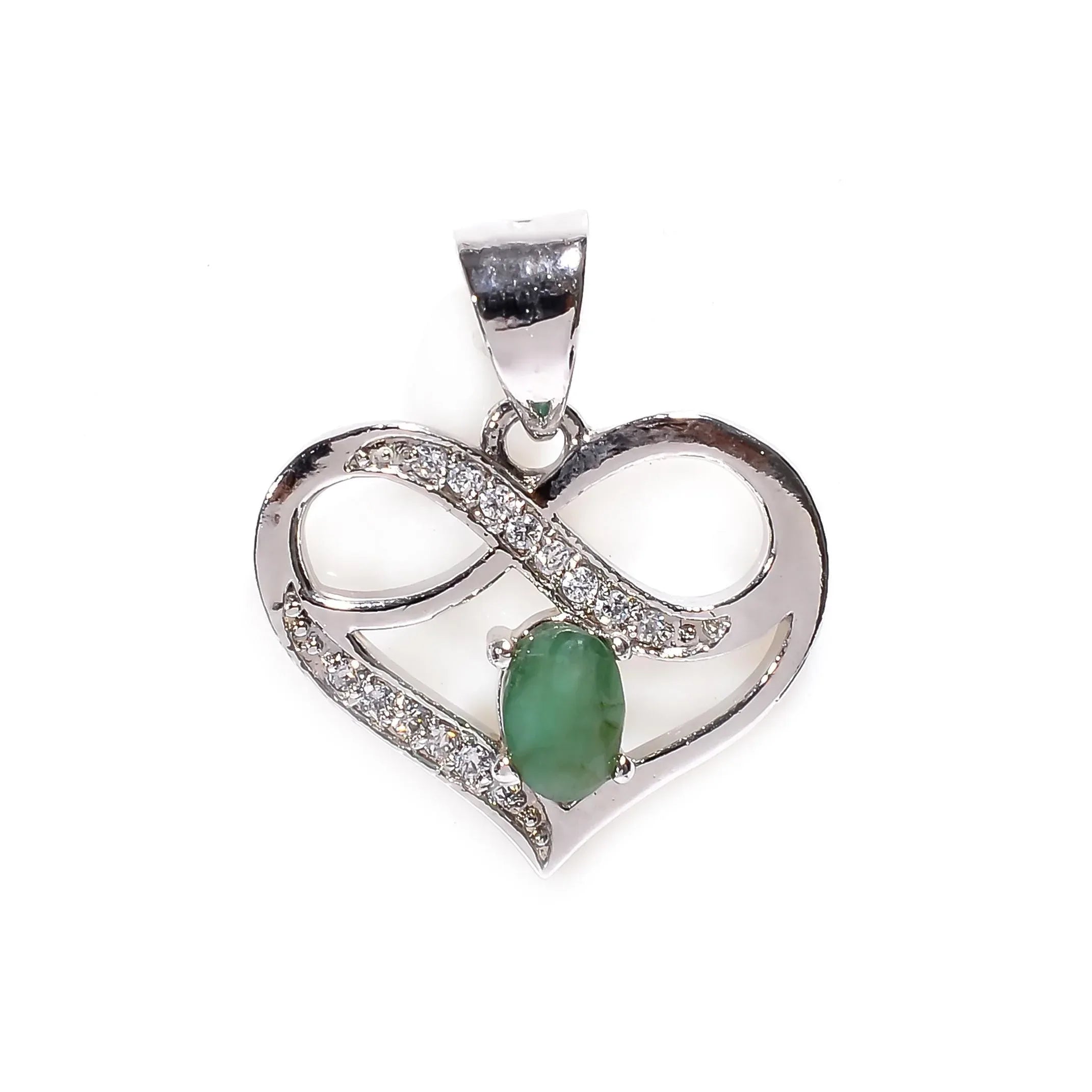Heart Gemstone Pendant: Handmade 925 Sterling Silver, 4x6mm Oval