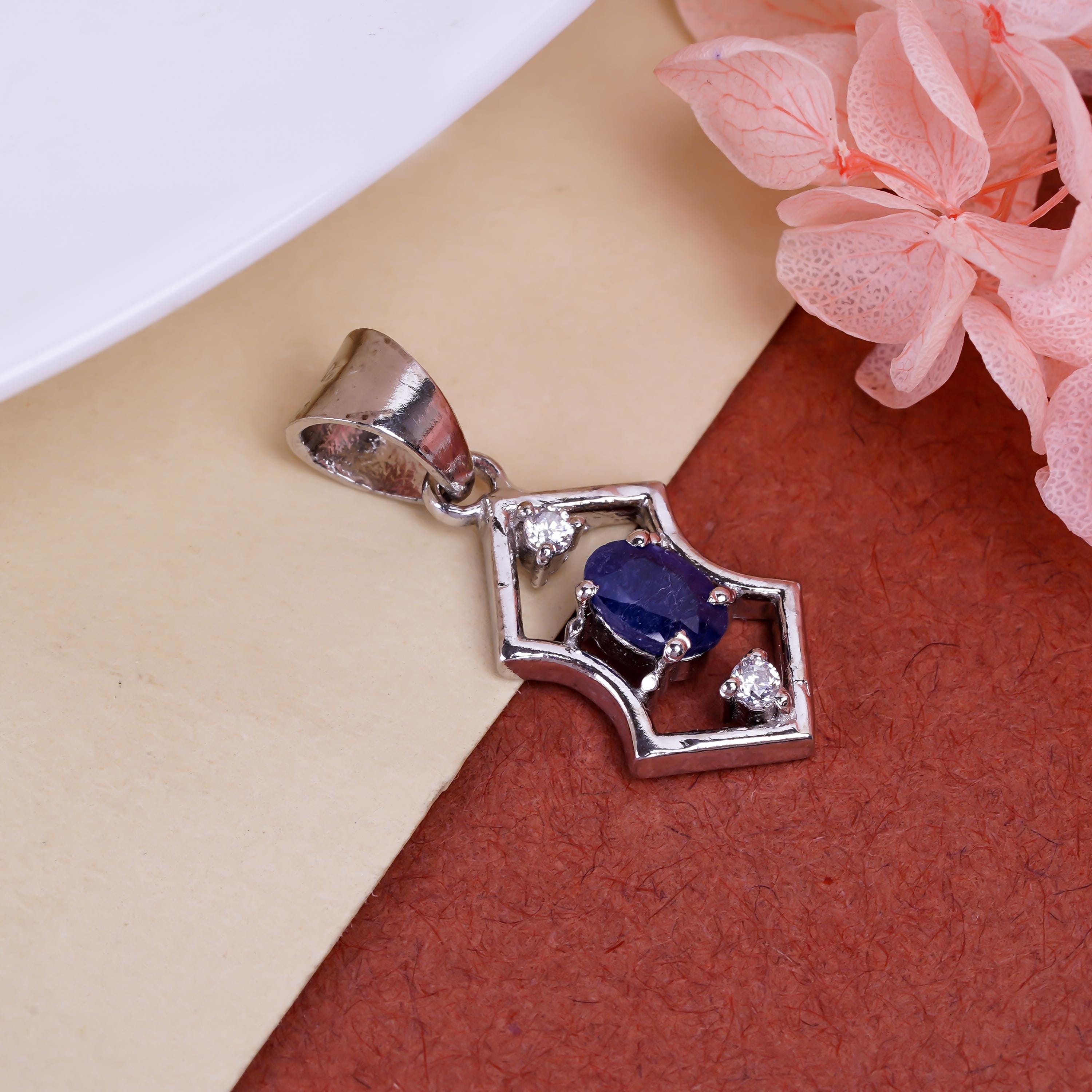 Multi-Stone 925 Sterling Silver Pendant: Garnet, Ruby, Emerald