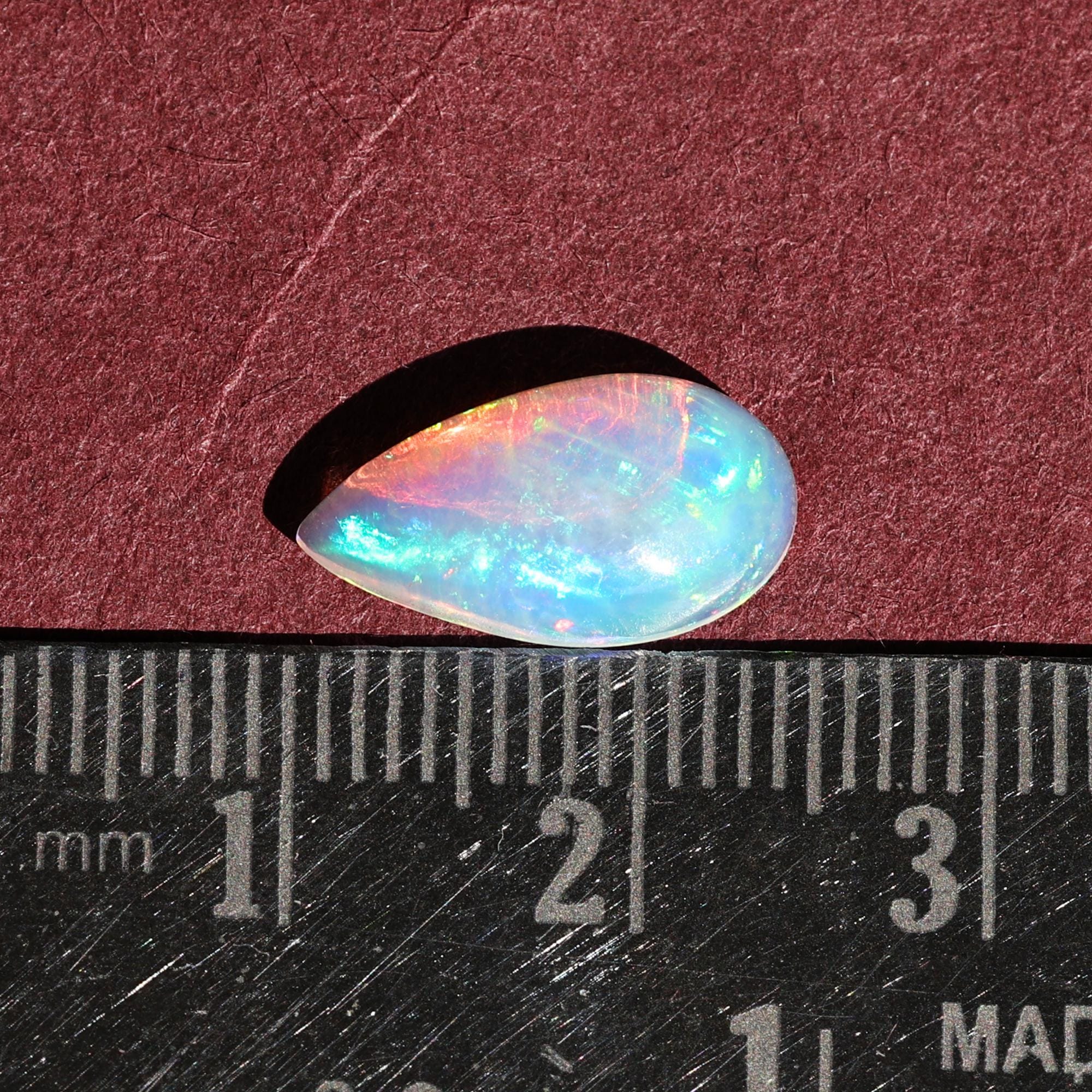 Natural Ethiopian Opal Gemstone  2 Carat White Fire Opal Cabochon for Jewelry Making