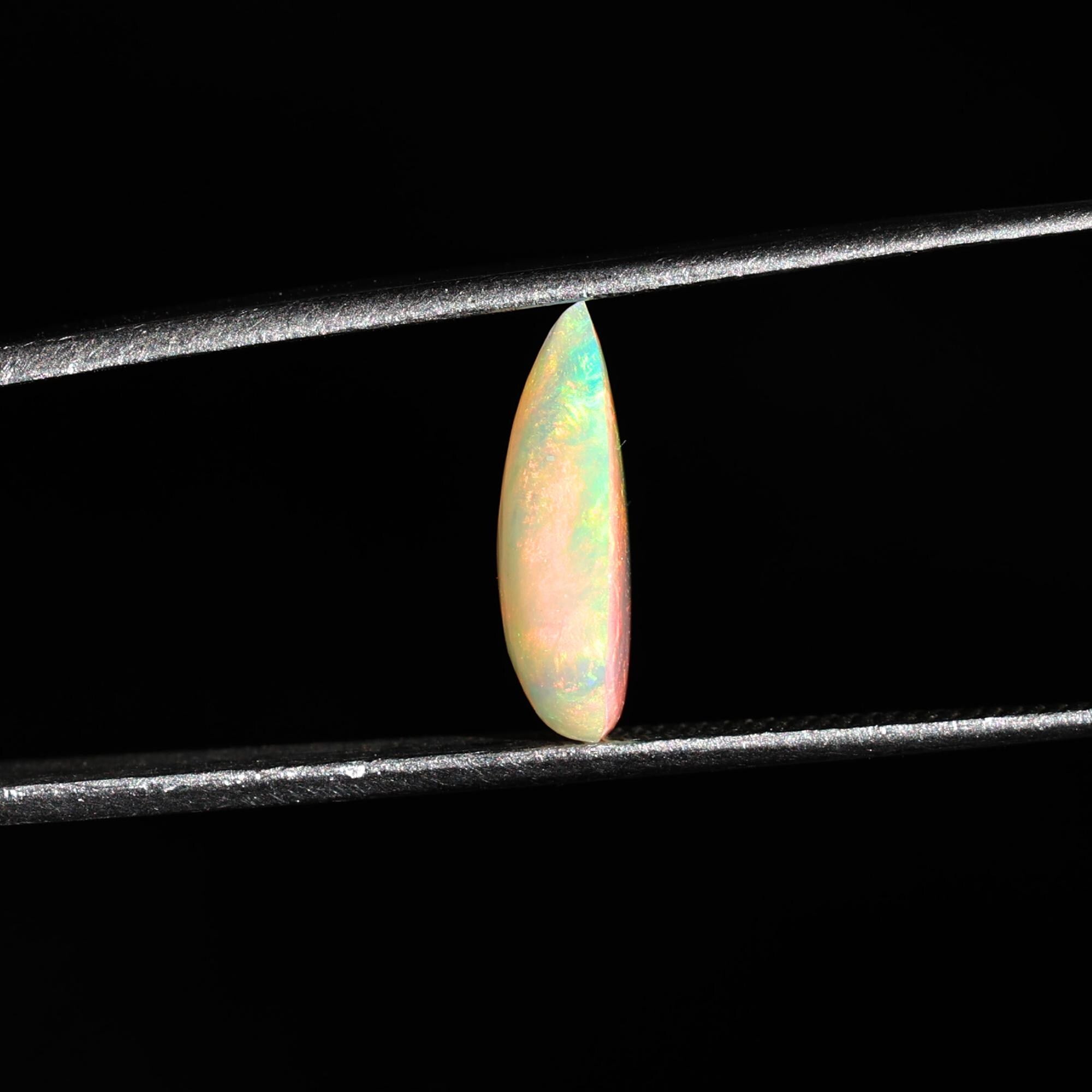 AAA Fire Opal Cabochon: 1.90 Carat Pear Welo Ethiopian Opal