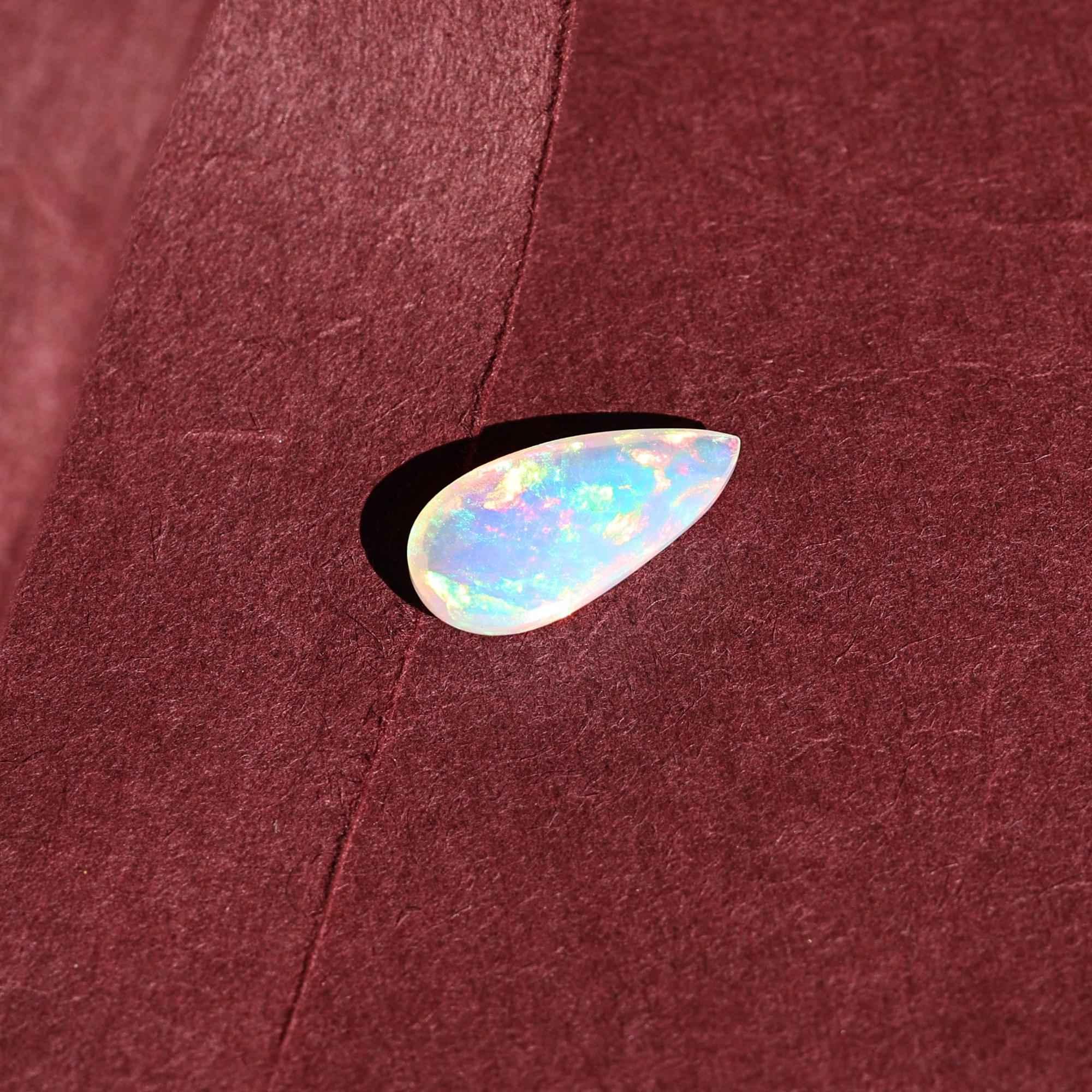 Ethiopian Fire Opal Cabochon: 1.80 Carat White Opal Loose Stone, Making Jewelry loose gemstones