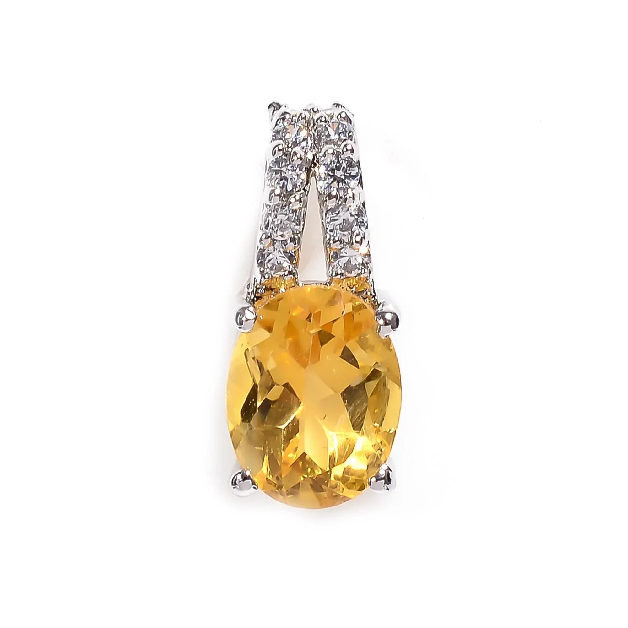 Citrine Gemstone Pendant: 925 Silver Amethyst Boho Jewelry