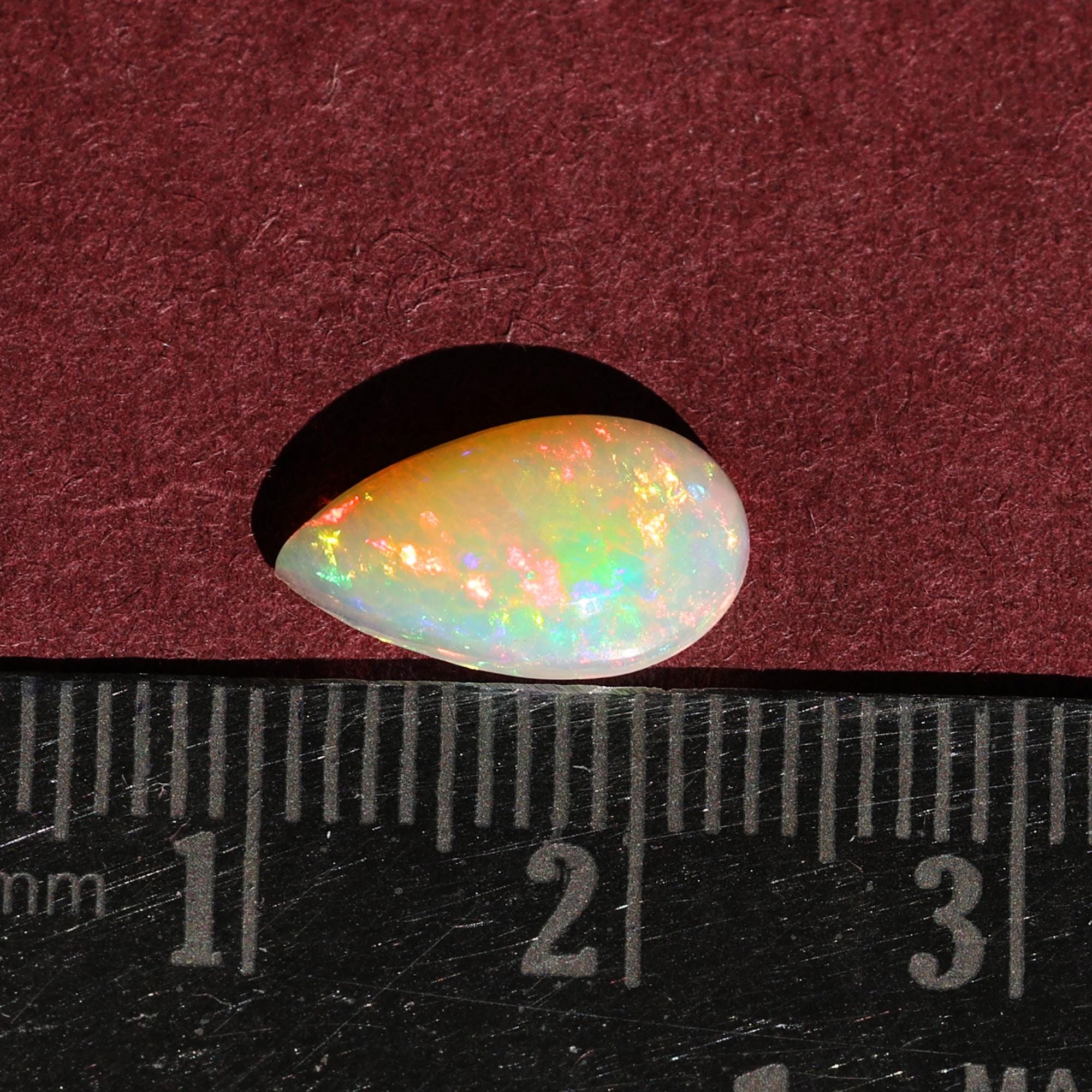 1.40 Carat Ethiopian Fire Opal Cabochon: White Gemstone for Jewelry