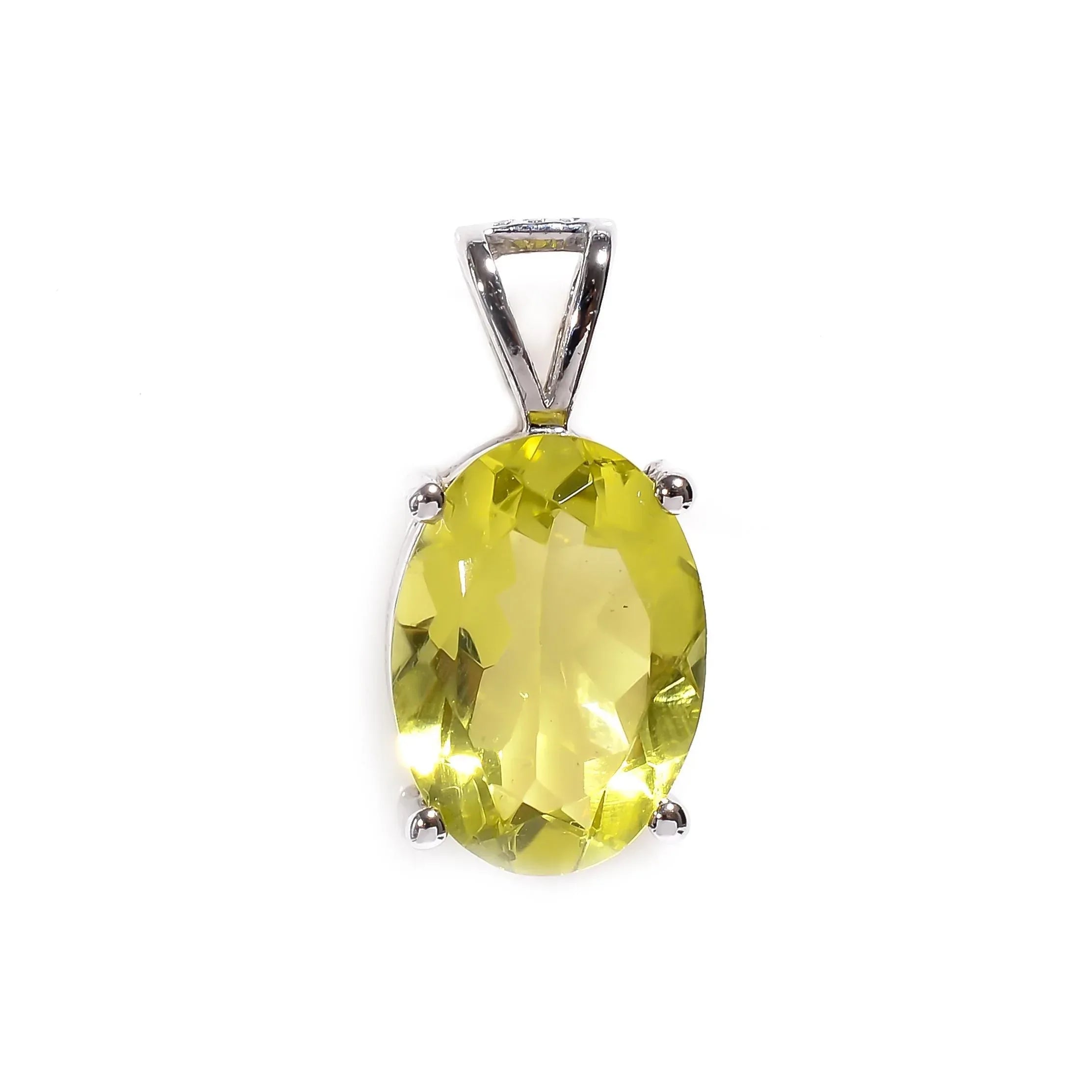 Handmade Lemon Quartz Pendant: 925 Sterling Silver Boho Jewelry