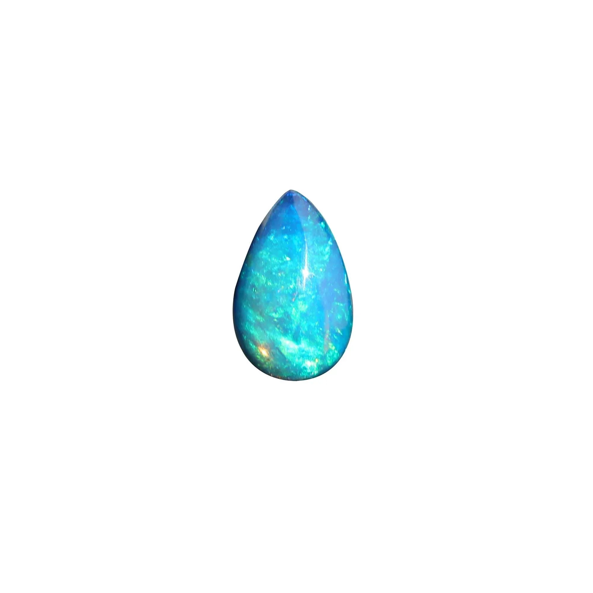 Ethiopian White Opal Cabochon: 1.25 Carat Pear-Shaped Gemstone loose gemstones