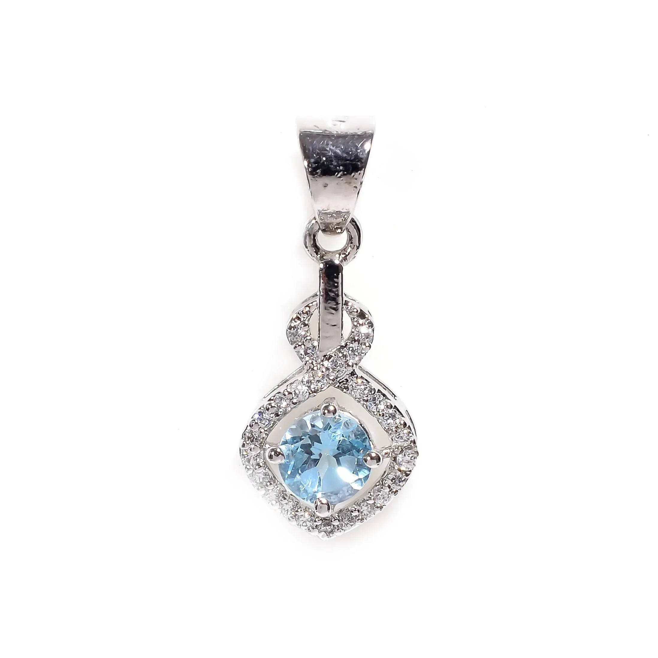 Handmade Sky Blue Topaz Pendant: 925 Sterling Silver Boho Jewelry