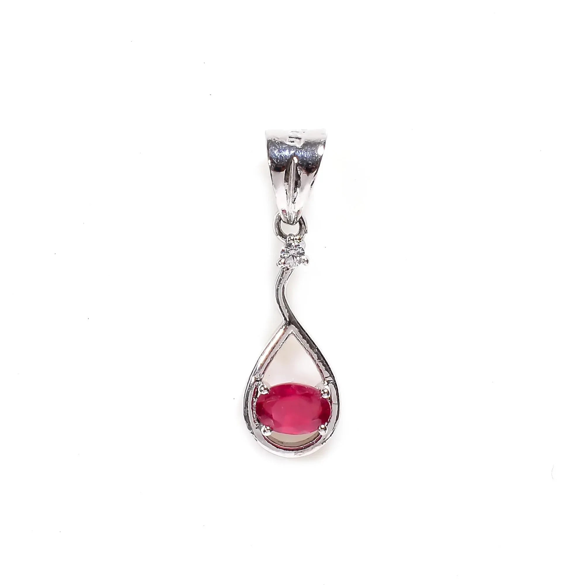 Handmade Sterling Silver Emerald, Ruby & Sapphire Pendant
