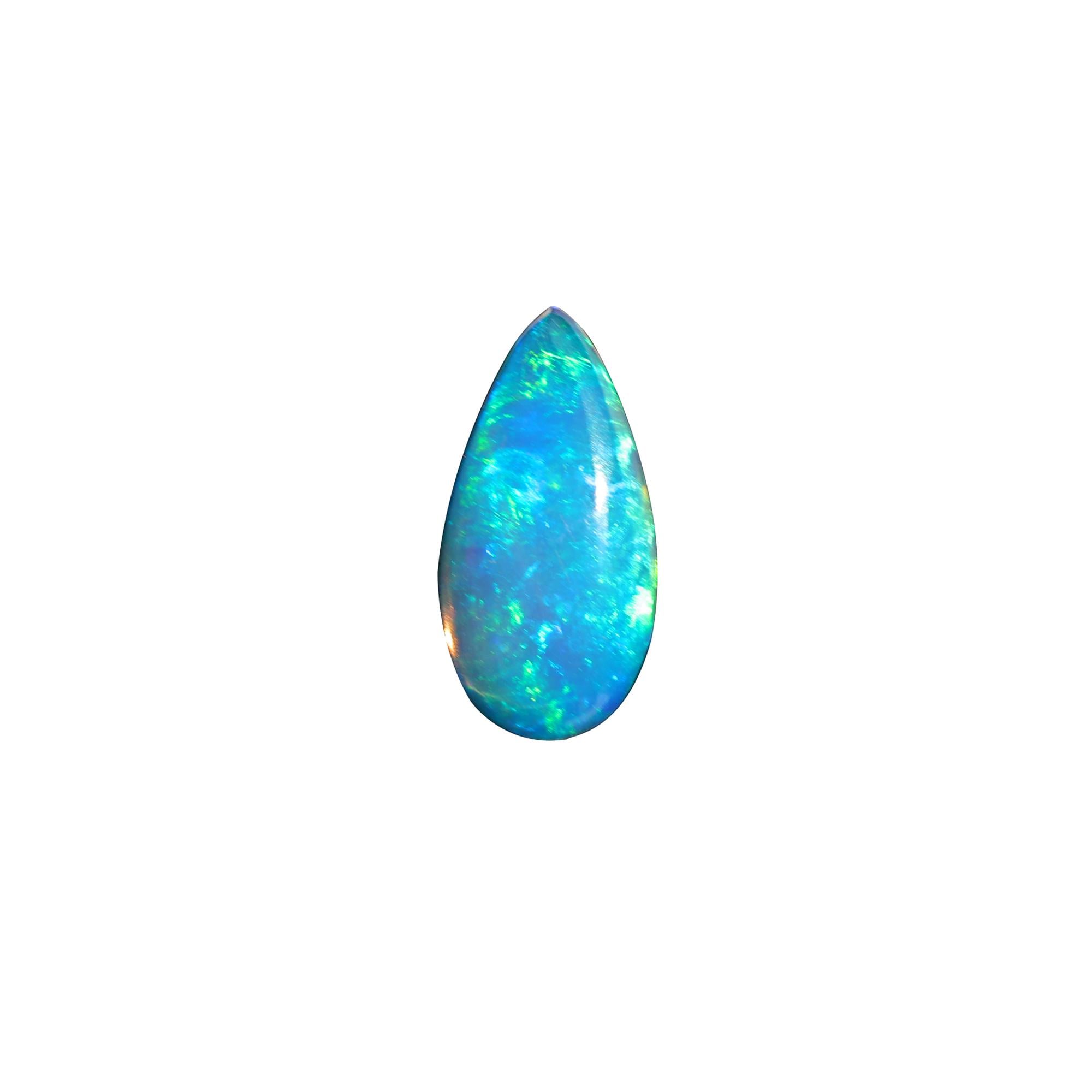 2.20 Carat Ethiopian White Opal Stone: Pear Cabochon Gemstone