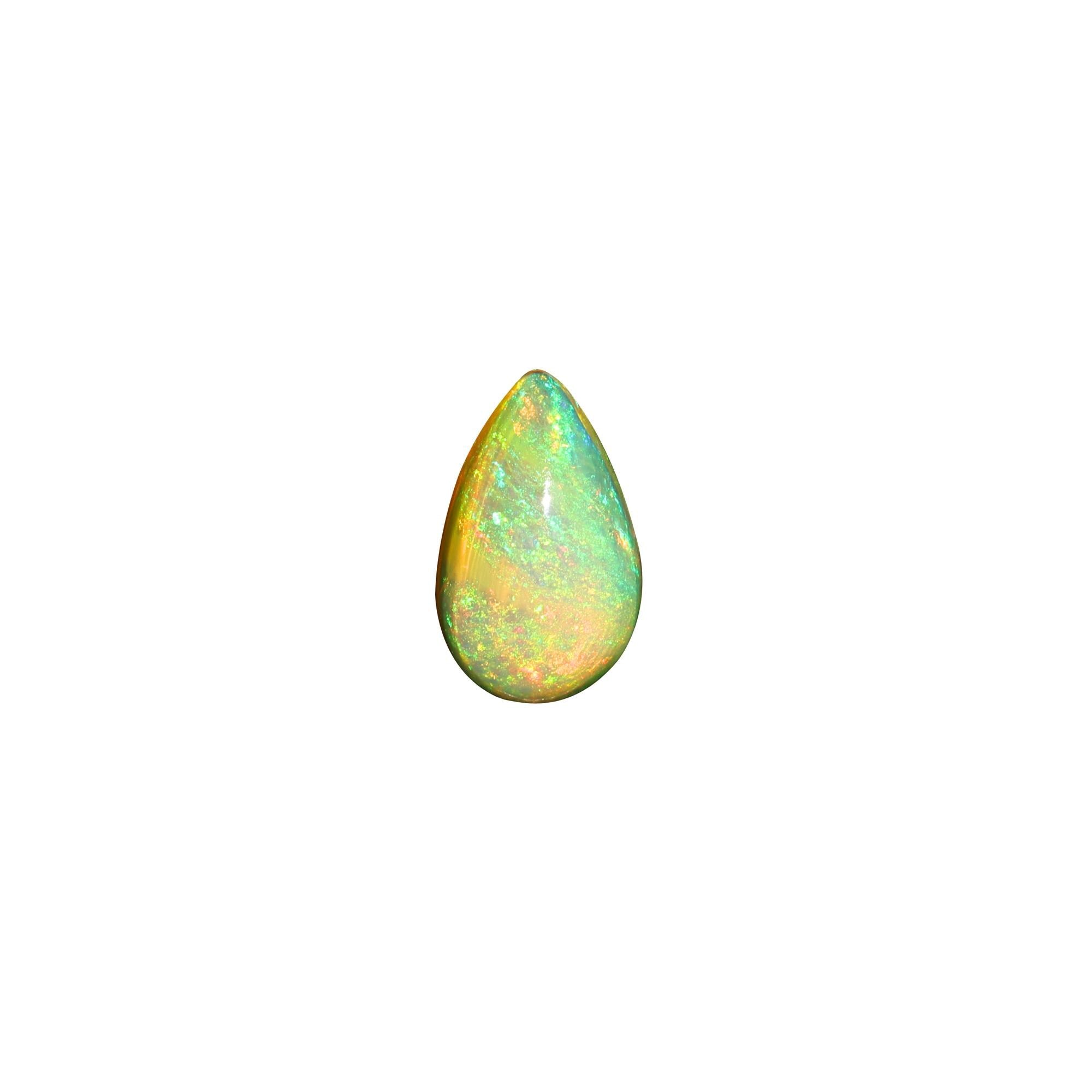 2.53 Carat Pear Shape Ethiopian Fire Opal Cabochon: Ring or Pendant Stone