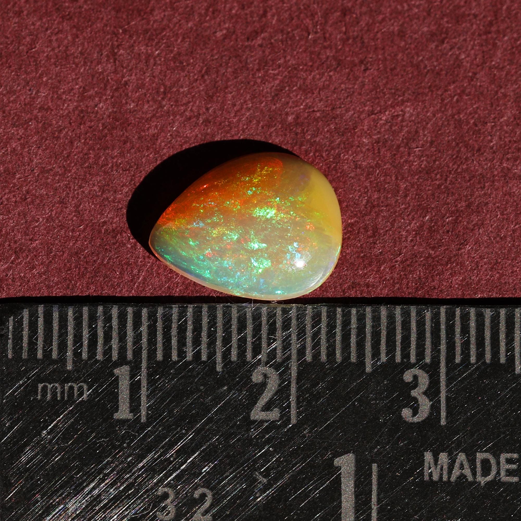 2.50 Carat White Ethiopian Opal Cabochon Pear Shape: Loose Gemstone for Jewelry