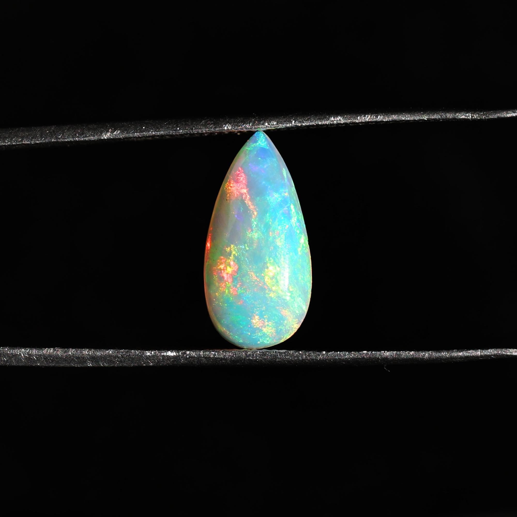 1.60 Ct Ethiopian Fire Opal Gemstone  Natural White Opal Cabochon for Fine Jewelry Making