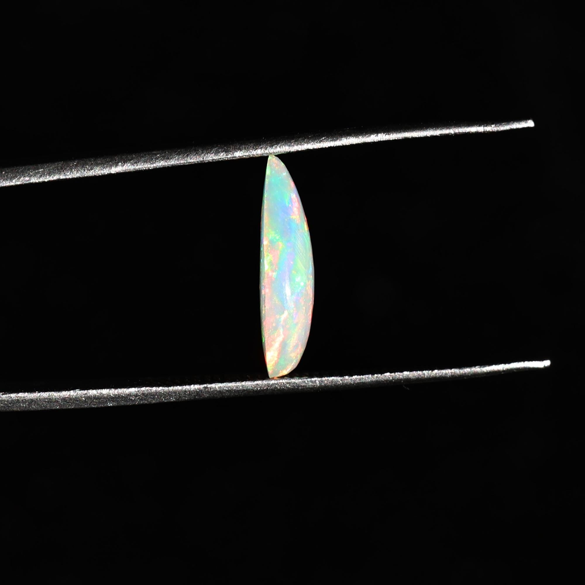 1.60 Ct Ethiopian Fire Opal Gemstone  Natural White Opal Cabochon for Fine Jewelry Making