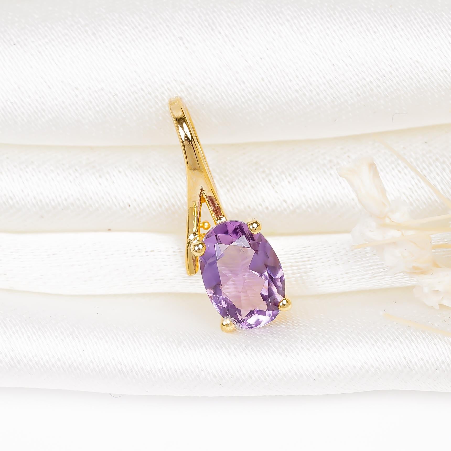 Handmade Sterling Silver Amethyst Pendant: Fine Jewelry Gift