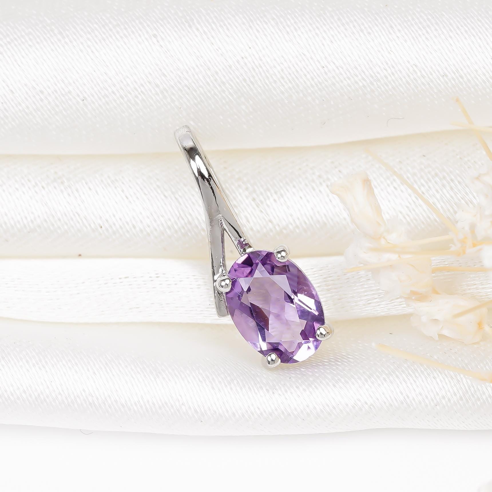 Handmade Sterling Silver Amethyst Pendant: Fine Jewelry Gift