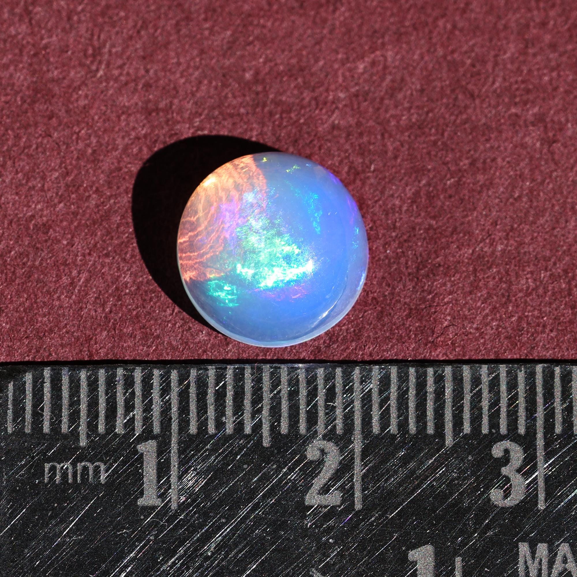 White Ethiopian Fire Opal Cabochon: 3.04 Carat Natural Gemstone for Jewelry Making