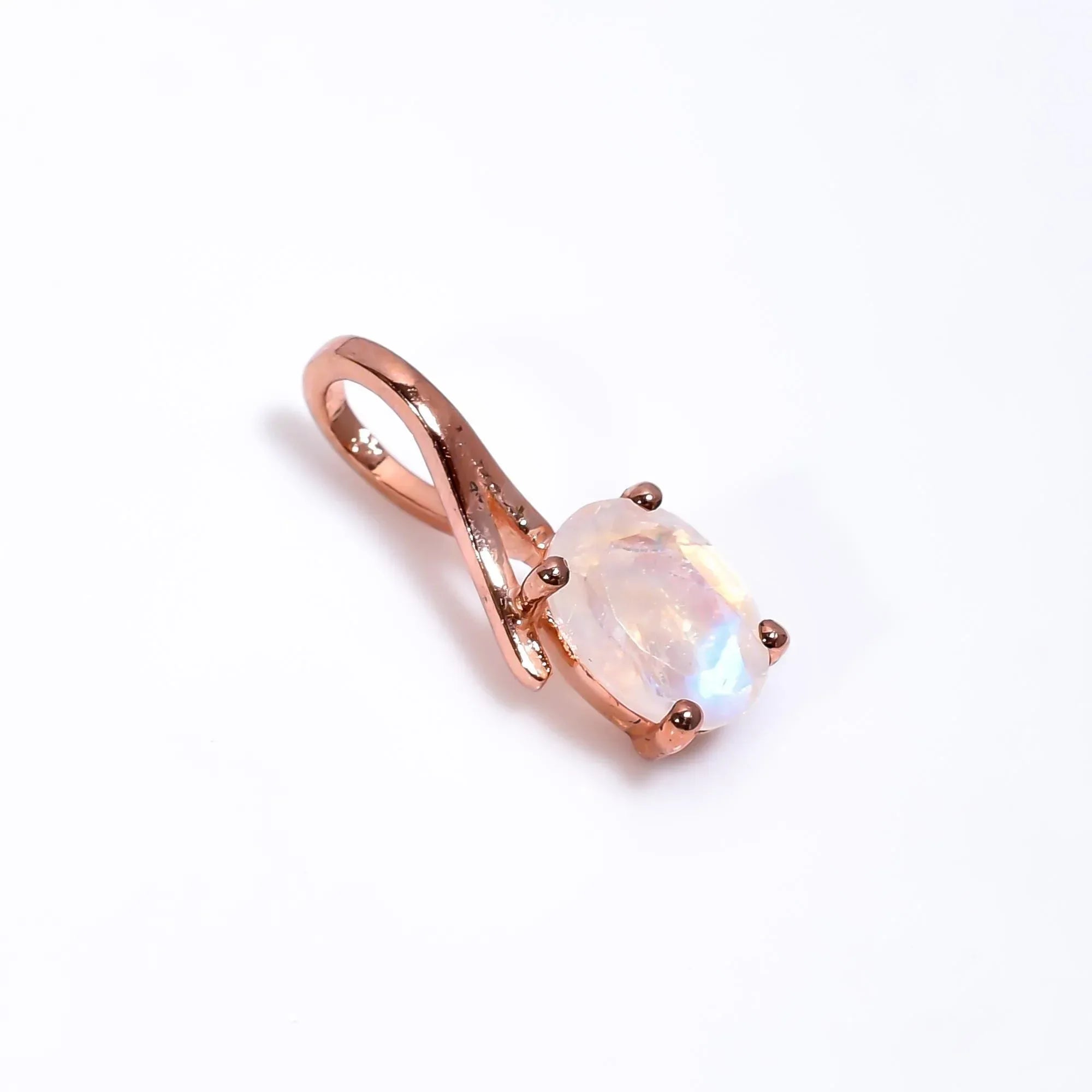 Rainbow Moonstone Pendant: 925 Sterling Silver Oval Gemstone Jewelry