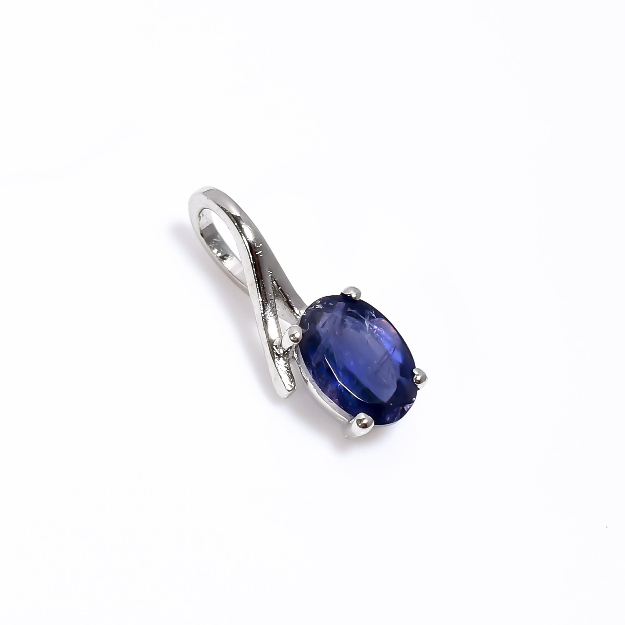 Iolite Pendant: 925 Sterling Silver Handmade Gemstone Jewelry