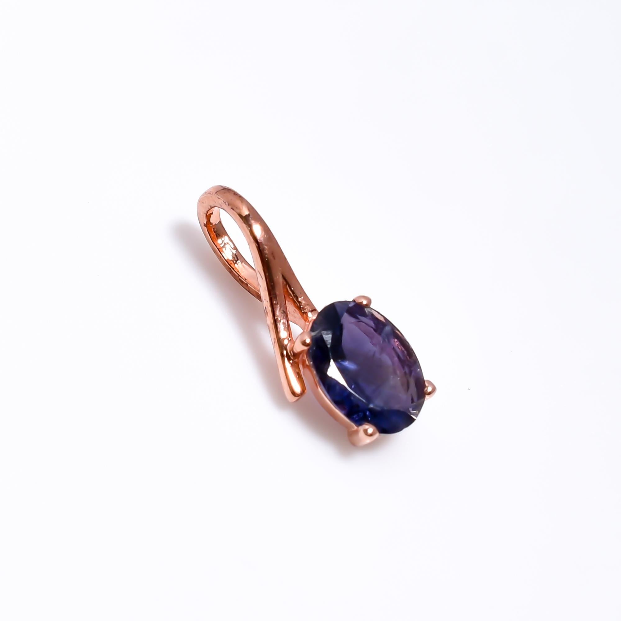 Iolite Pendant: 925 Sterling Silver Handmade Gemstone Jewelry