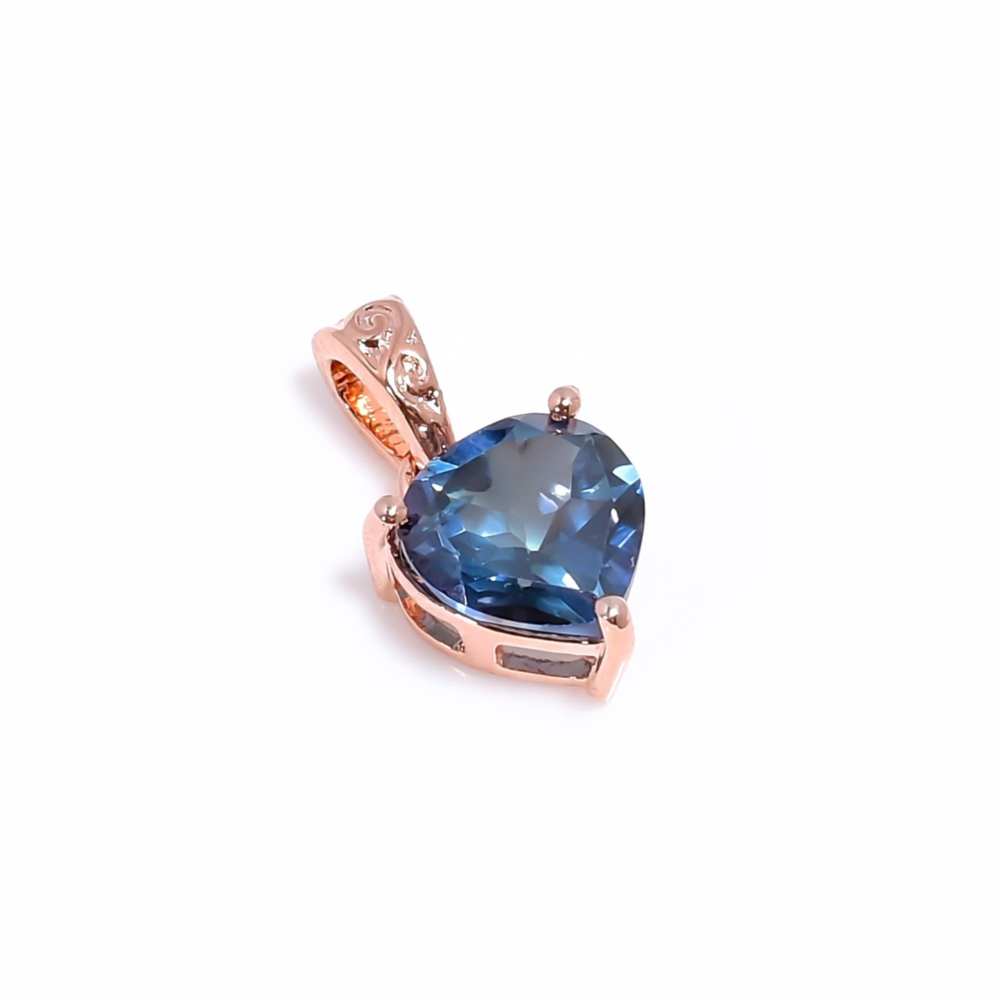 London Blue Topaz Pendant: Sterling Silver Oval Gemstone Jewelry
