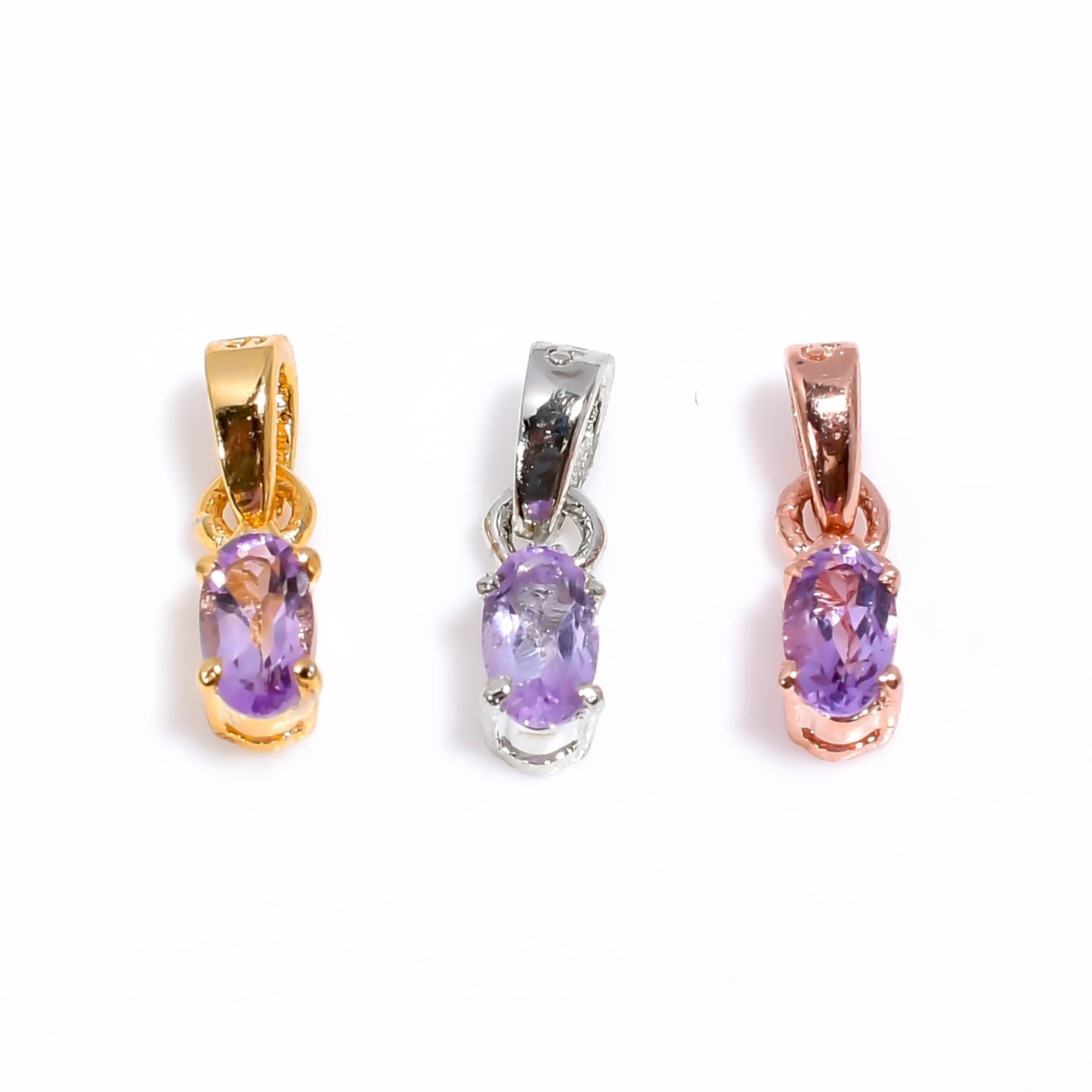 Handmade Amethyst Pendant: 925 Sterling Silver Oval Gemstone