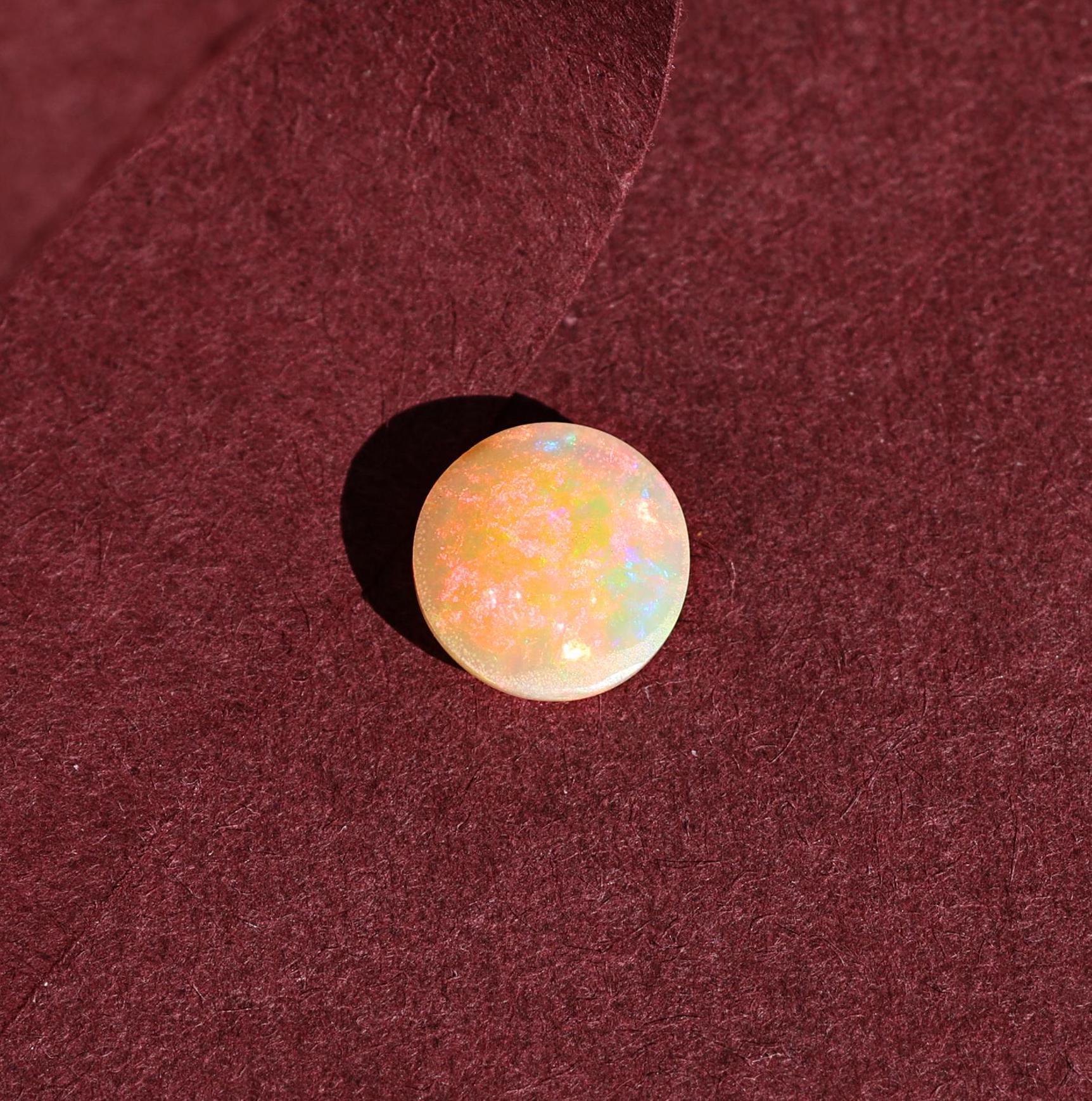 Ethiopian White Opal Cabochon: 1.20 Carat Fire Opal Gemstone, Jewelry Making loose gemstones