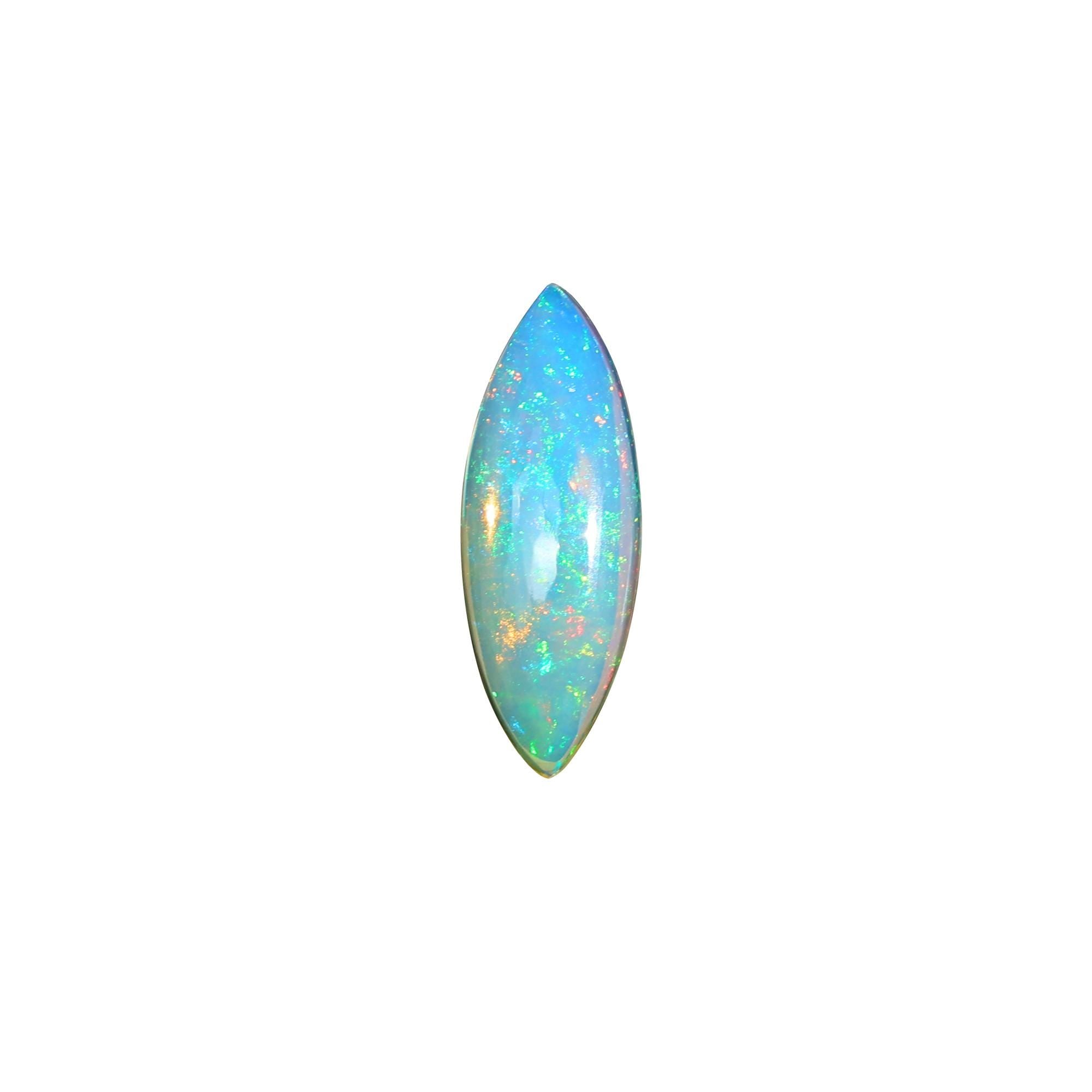 2.50 Carat Ethiopian Opal Cabochon: Marquise White Fire Opal Gemstone