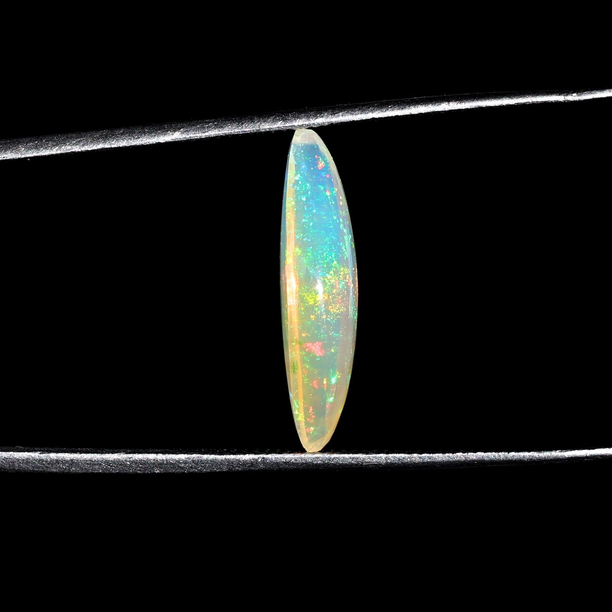 2.50 Carat Ethiopian Opal Cabochon: Marquise White Fire Opal Gemstone