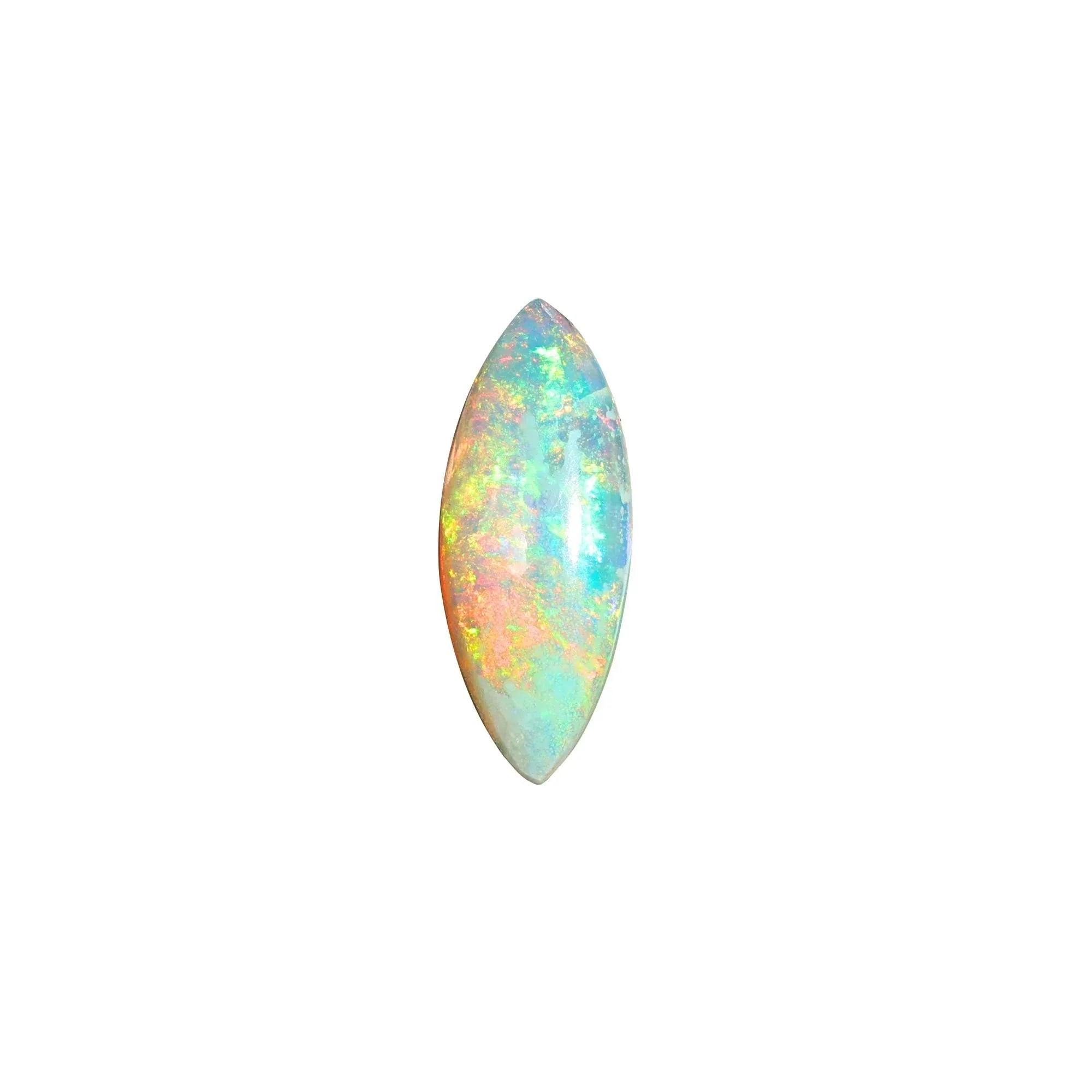 Ethiopian Fire Opal Cabochon: 2.07 Carat Marquise Cut Gemstone (7.5x18mm) loose gemstones