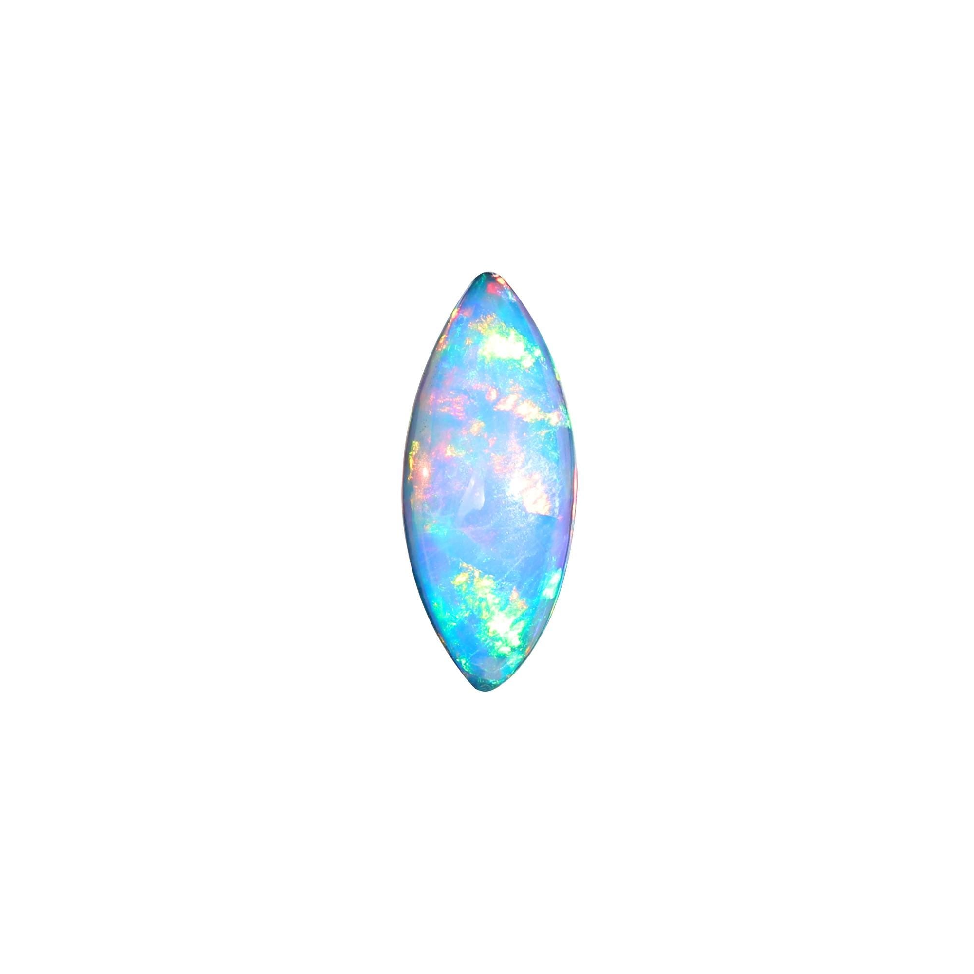 Ethiopian Welo Opal Cabochon: Natural Blue Fire Marquise Gemstone, 1.26 Carat
