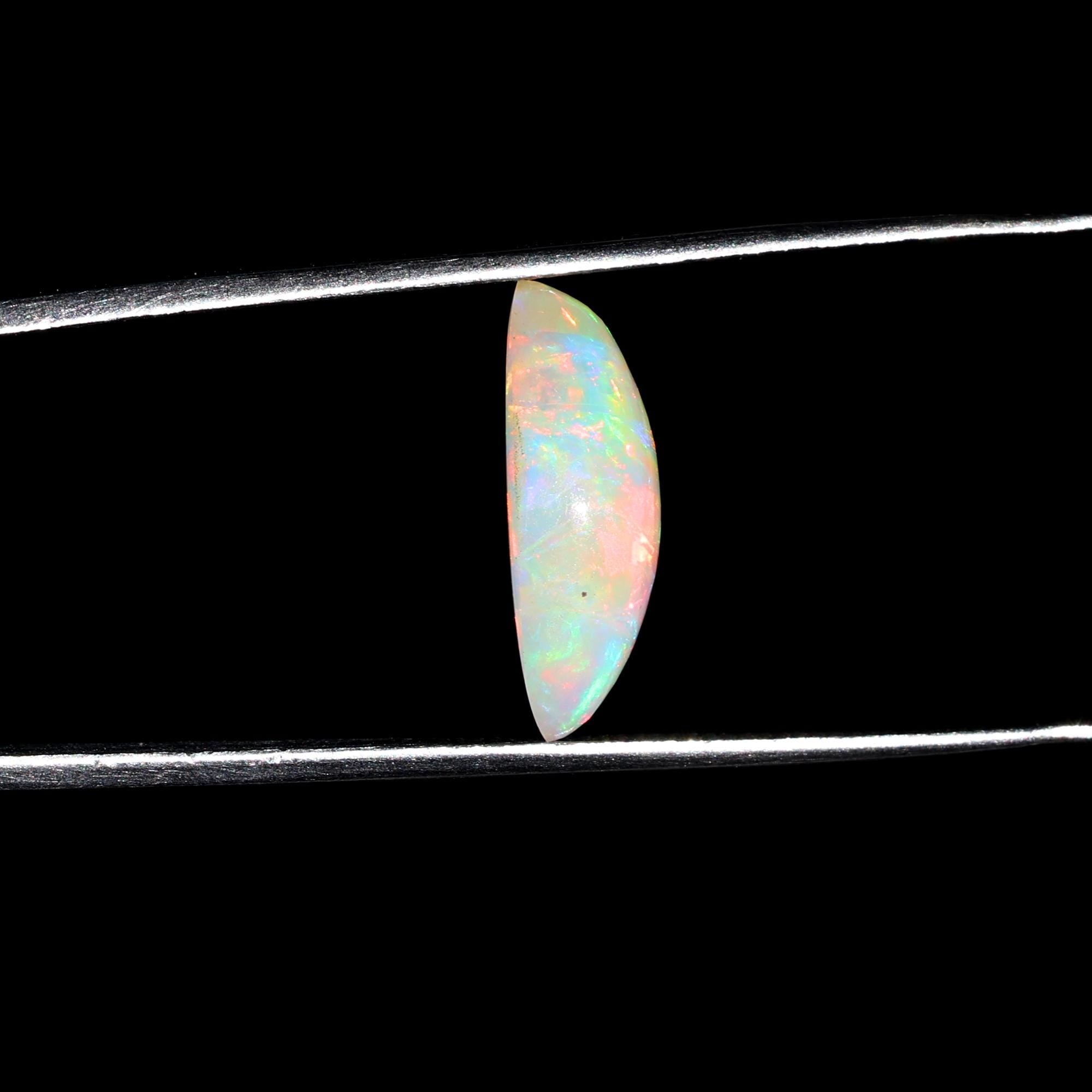 3.20 Carat White Ethiopian Opal Cabochon Gemstone : Marquise Welo Fire Opal Jewelry