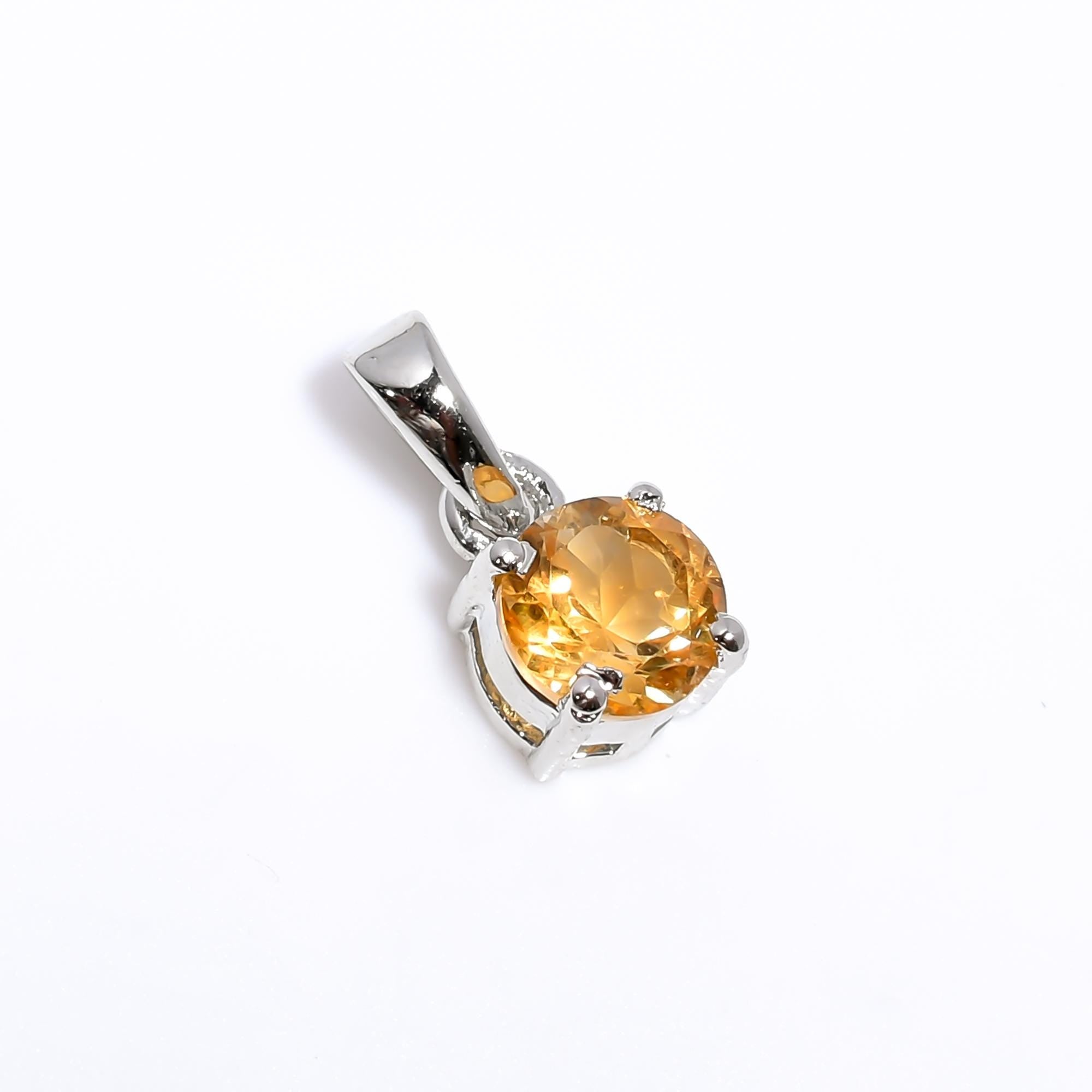 Citrine Pendant Necklace: 925 Sterling Silver, Handmade Gemstone Jewelry