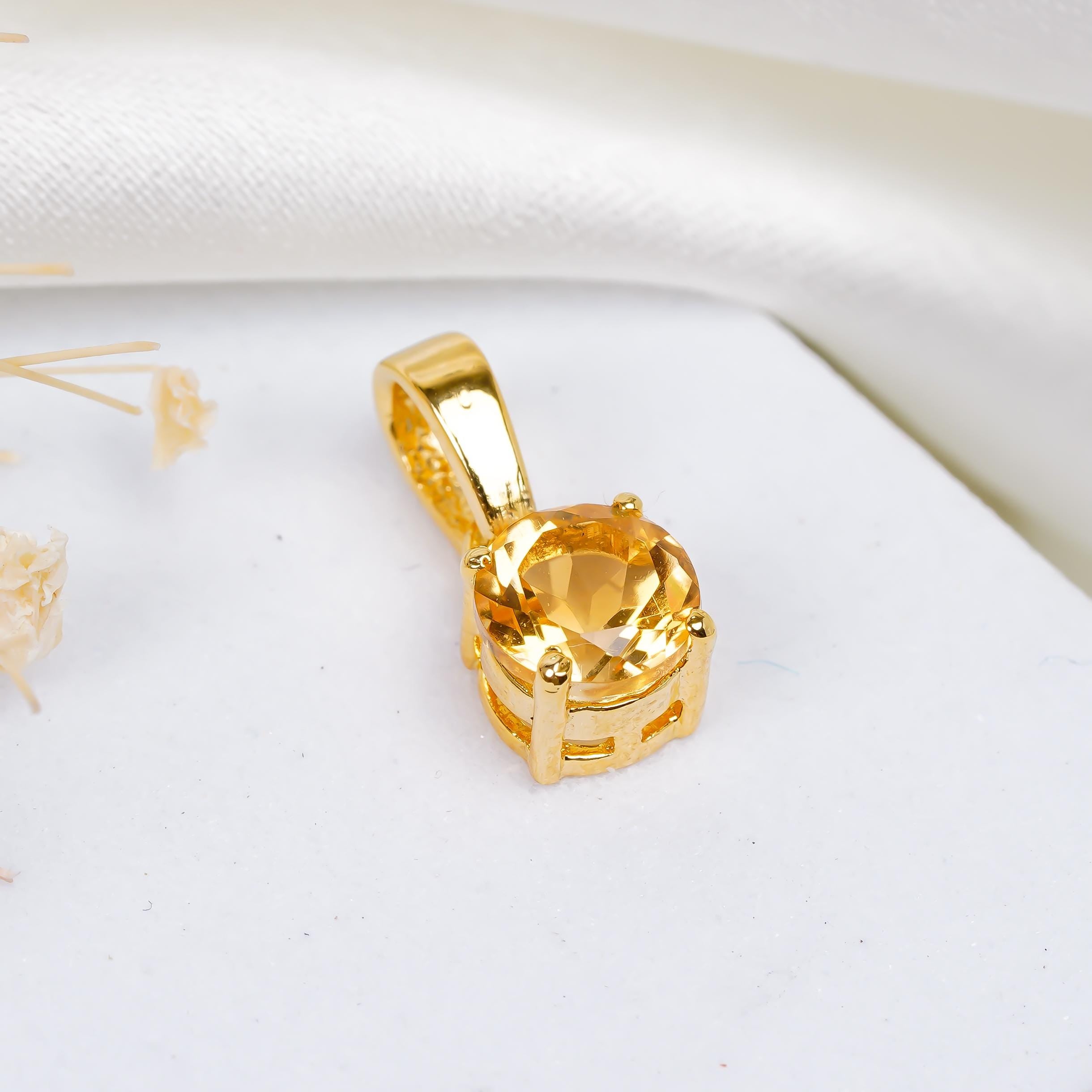 Citrine Pendant Necklace: 925 Sterling Silver, Handmade Gemstone Jewelry