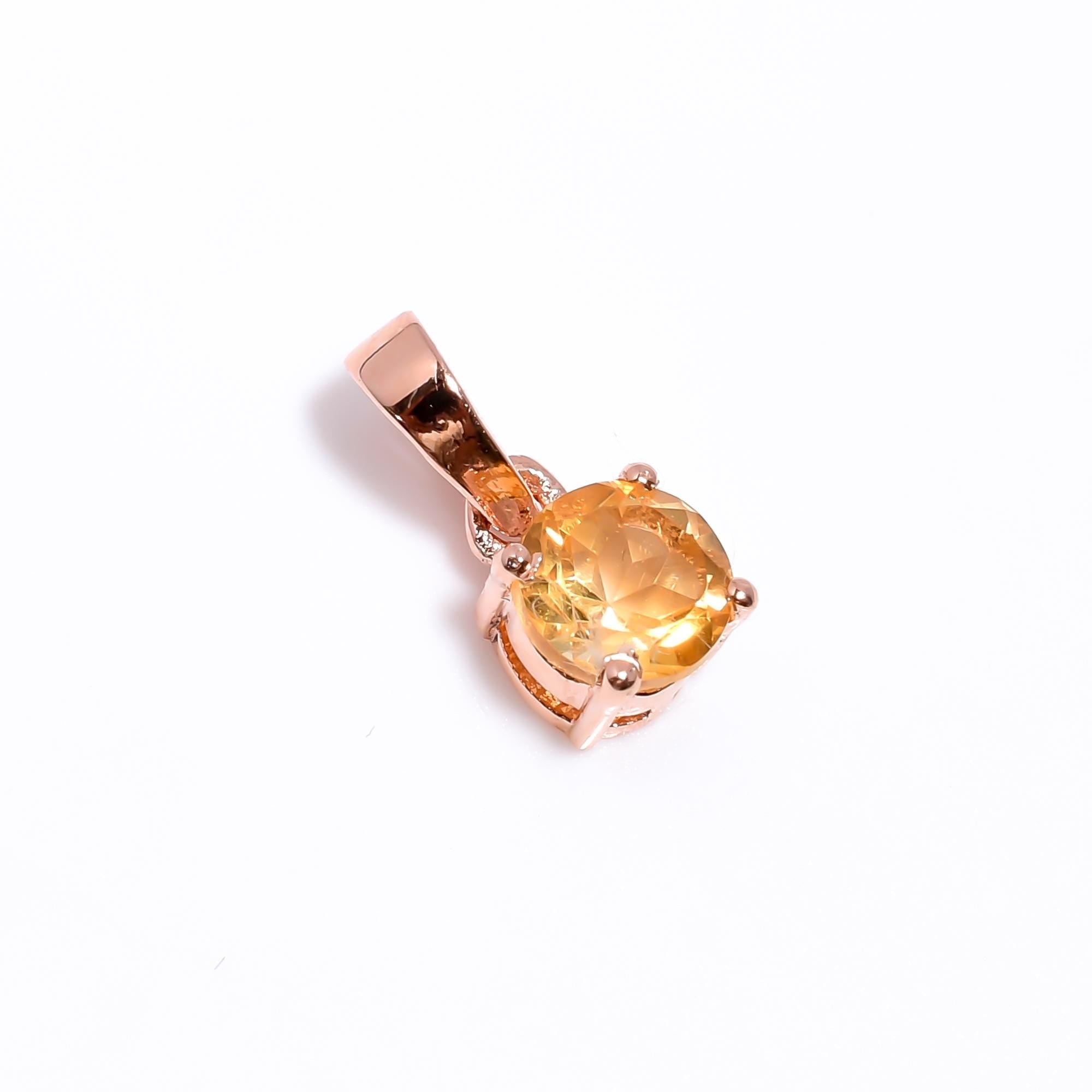 Citrine Pendant Necklace: 925 Sterling Silver, Handmade Gemstone Jewelry