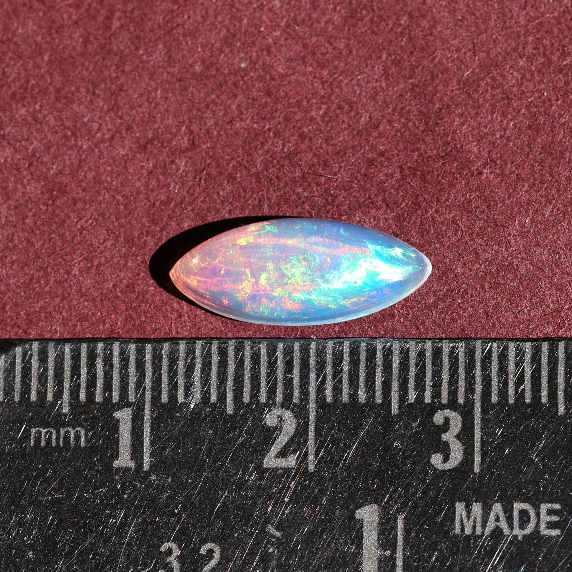 1.90 Carat White Ethiopian Opal Cabochon: Marquise Gemstone Pendant