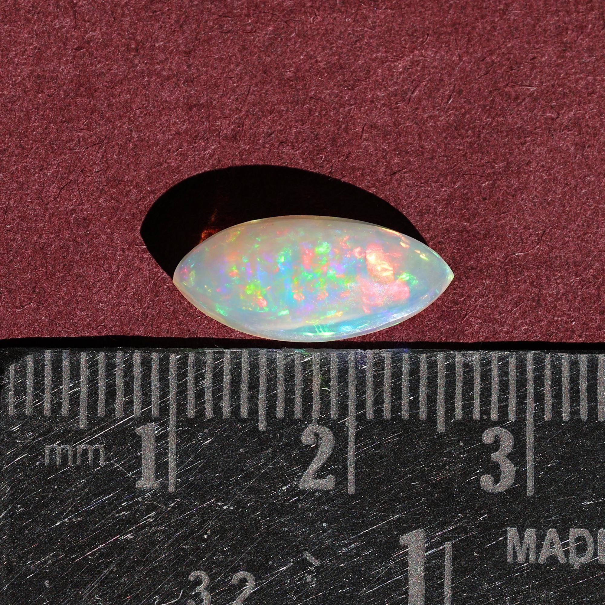 Ethiopian Opal Gemstone 3.15 Carat Marquise Cabochon for Exquisite Jewelry loose gemstones