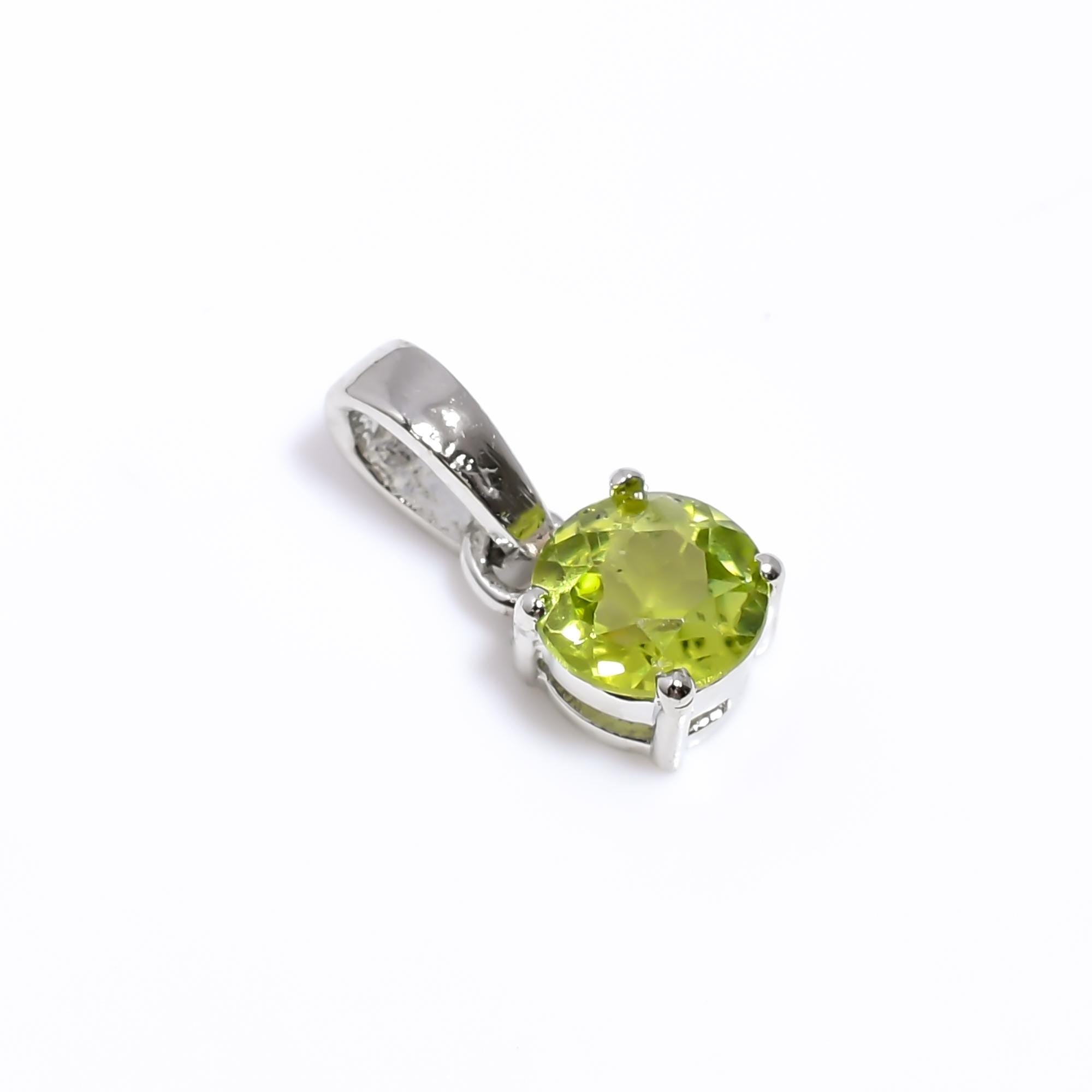 Peridot Pendant: Handmade Sterling Silver August Birthstone Necklace