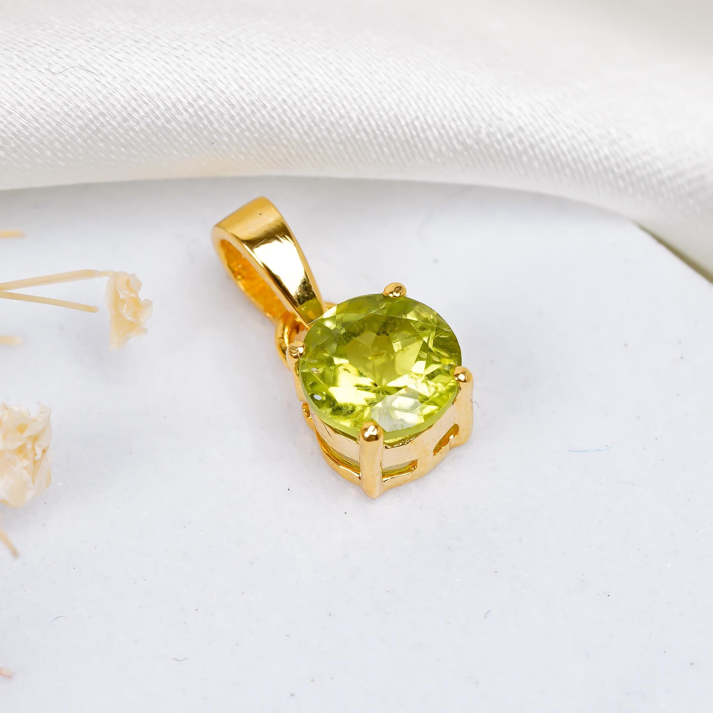 Peridot Pendant: Handmade Sterling Silver August Birthstone Necklace