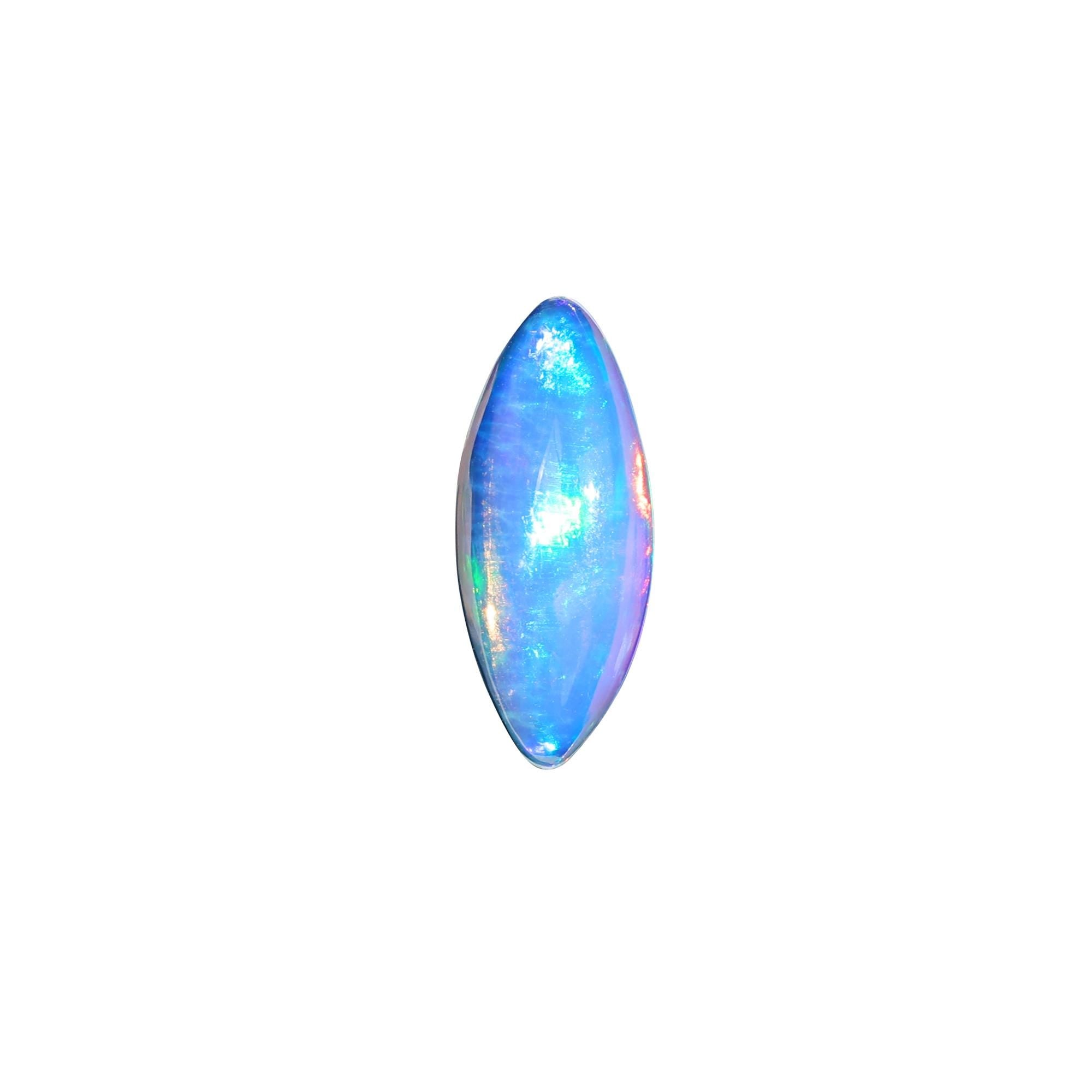1.52 Carat White Ethiopian Opal Cabochon: Rainbow Fire Gemstone, Jewelry Making