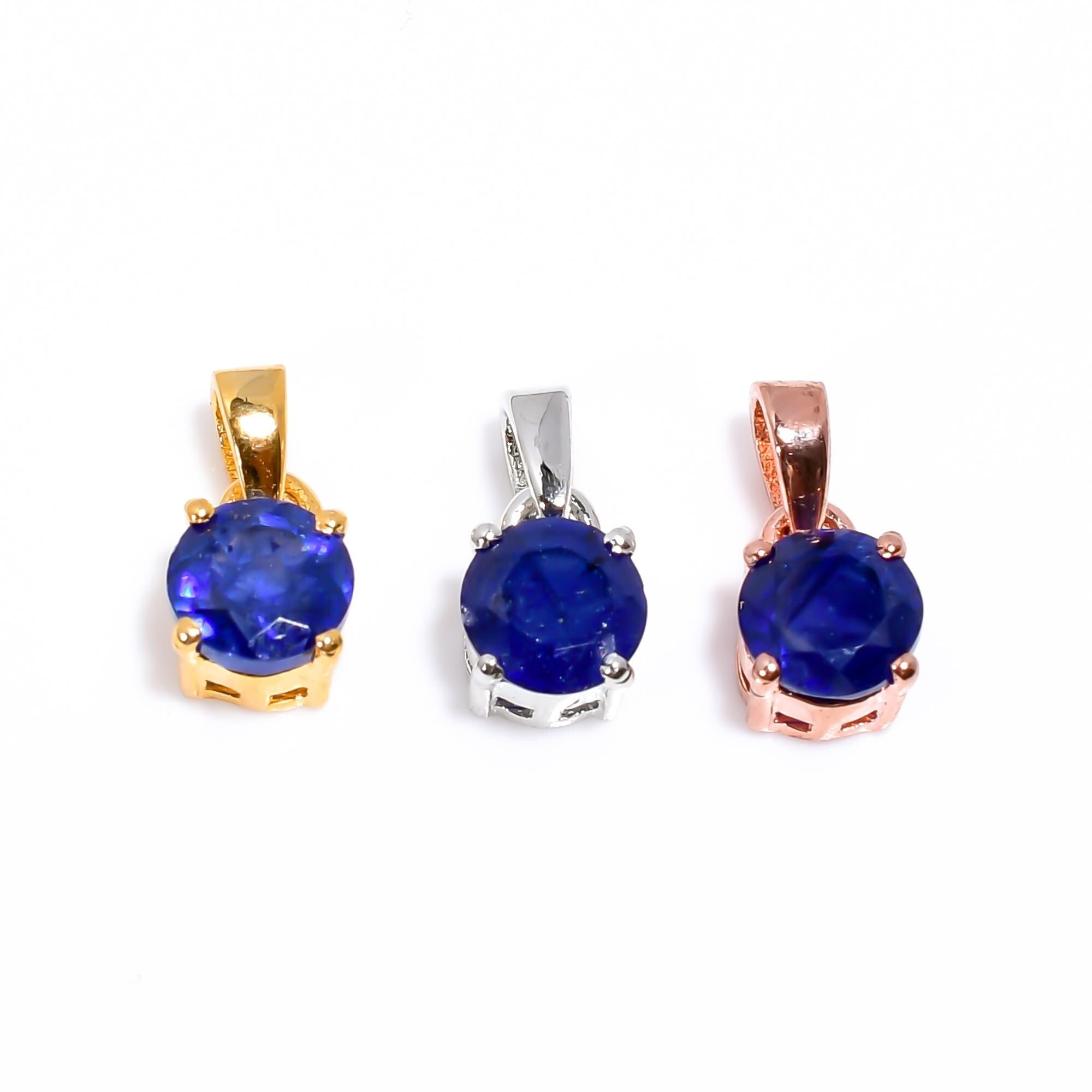 Blue Sapphire Pendant Necklace: 925 Sterling Silver, Handmade Jewelry